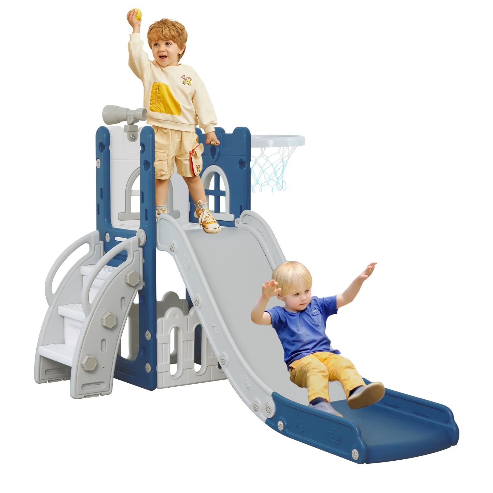 6-in-1 Toddler Slide & Climber Playset