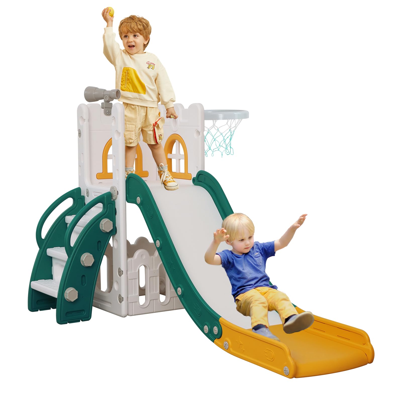 6-in-1 Toddler Slide & Climber Playset