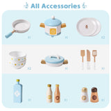 Wooden Play Kitchen Set for Kids