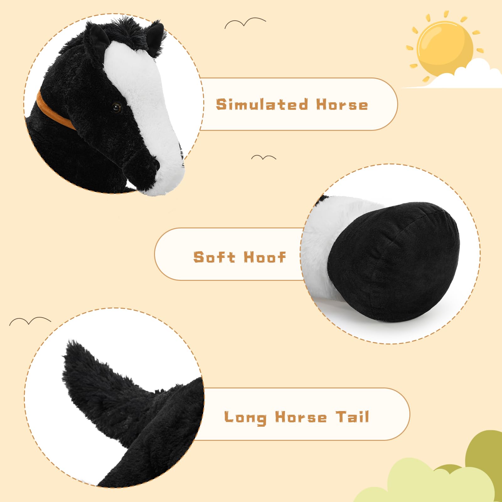 Tezituor Oversized Stuffed Horse Plush Toy