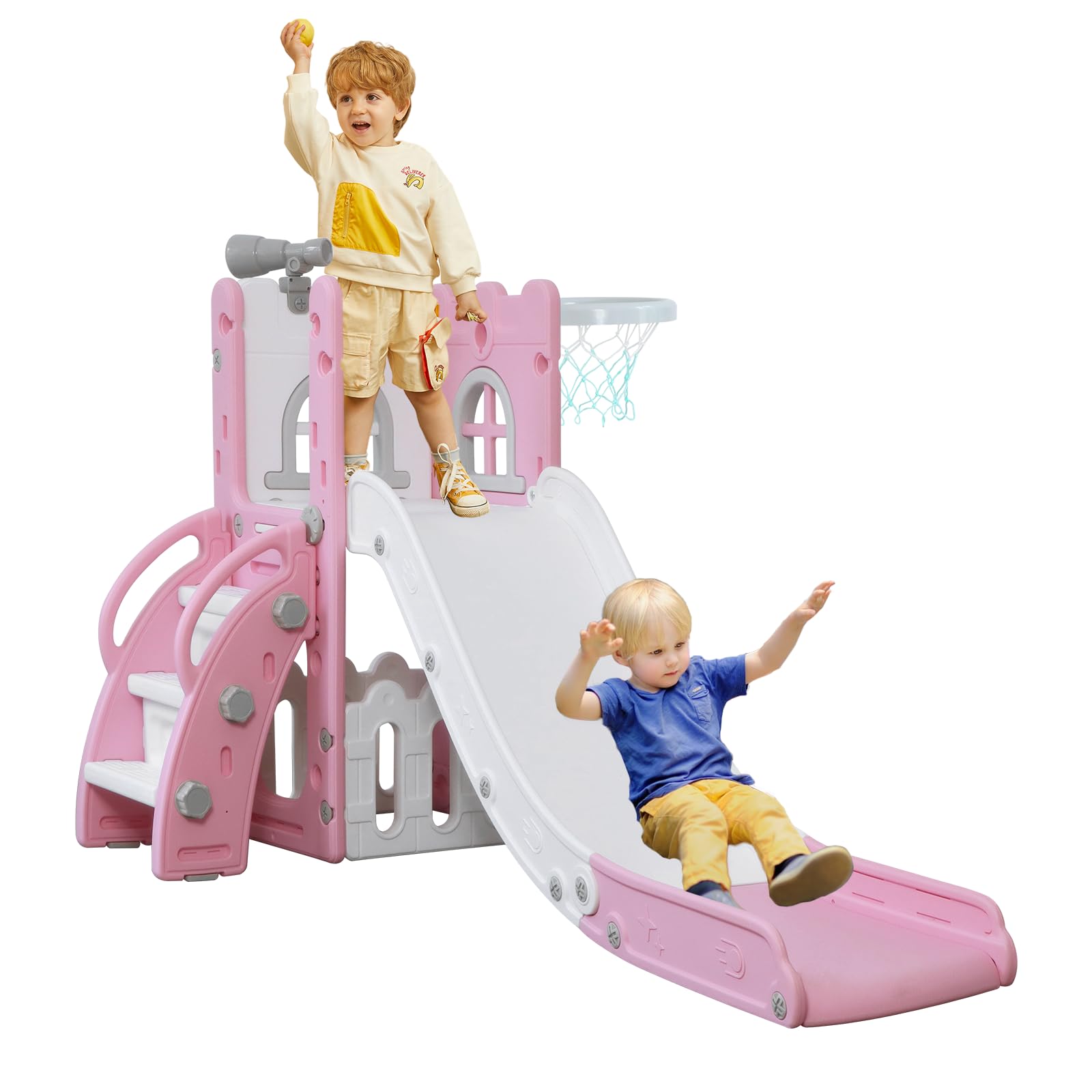 6-in-1 Toddler Slide & Climber Playset