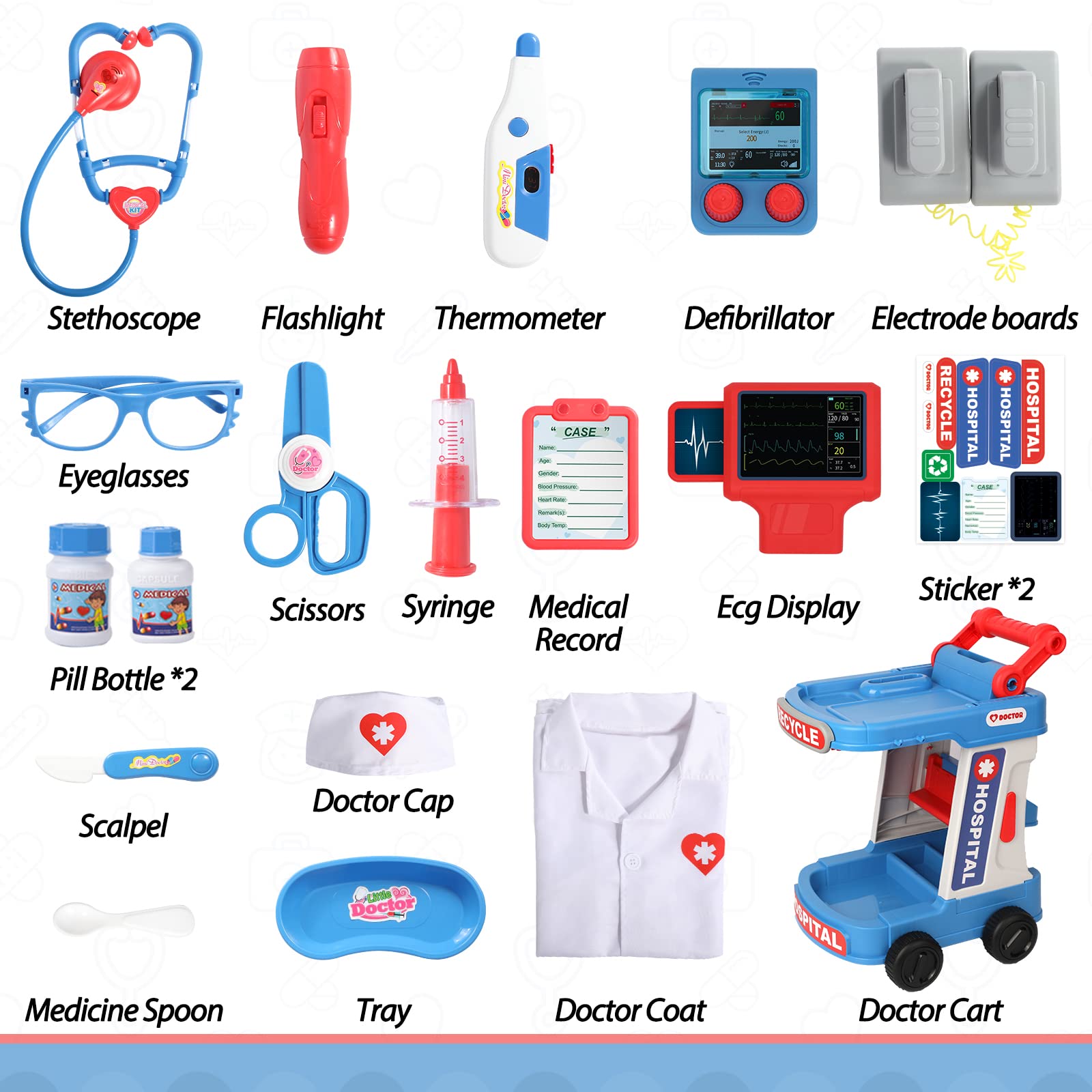 Kids Doctor Play Set with Medical Cart
