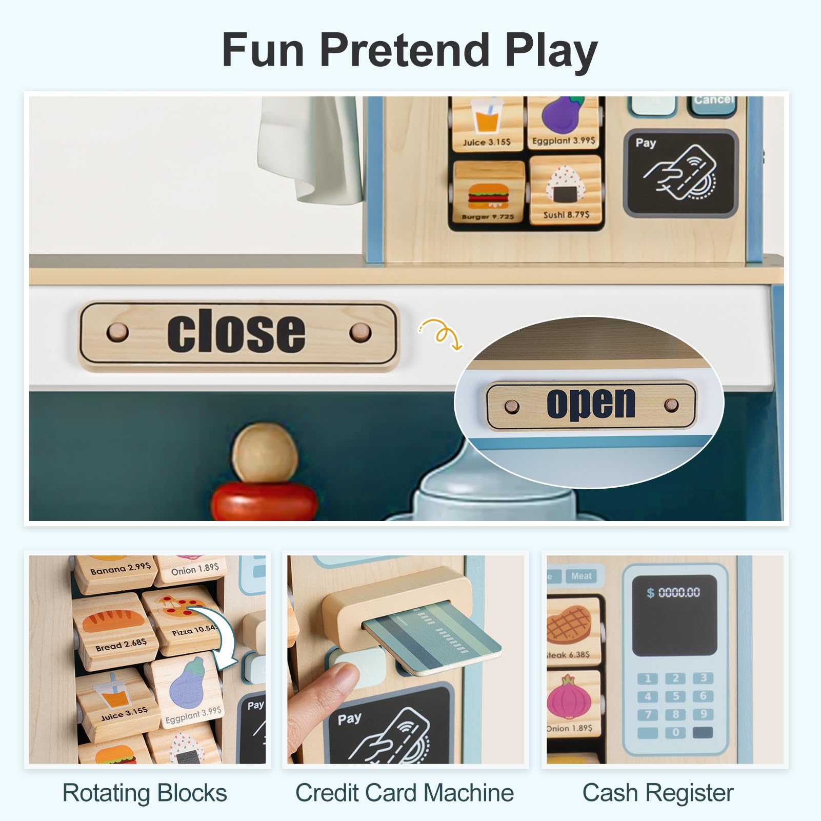 Kids Grocery Store & Puppet Theater Playset