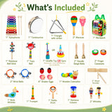Wooden Musical Instrument Set – 33 Pieces