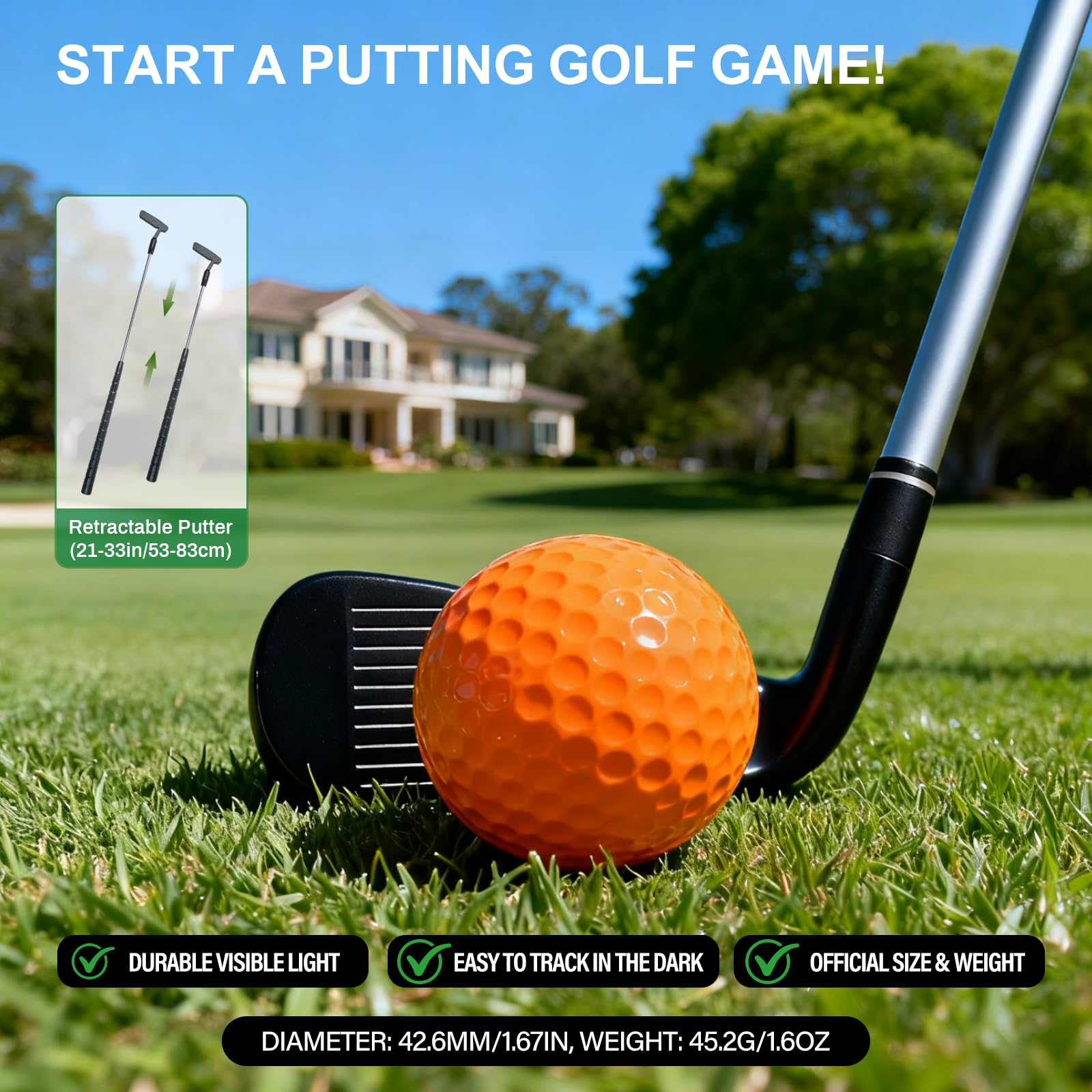 Light-Up Golf Play Set with LED Targets