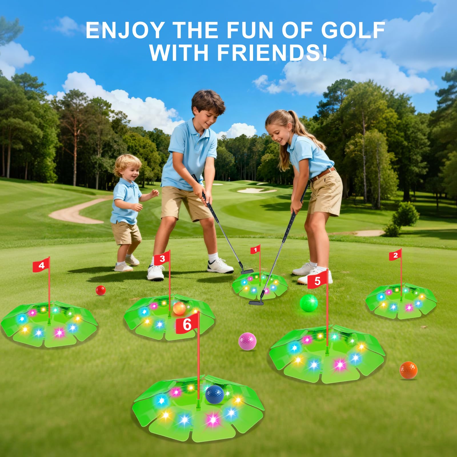 Light-Up Golf Play Set with LED Targets