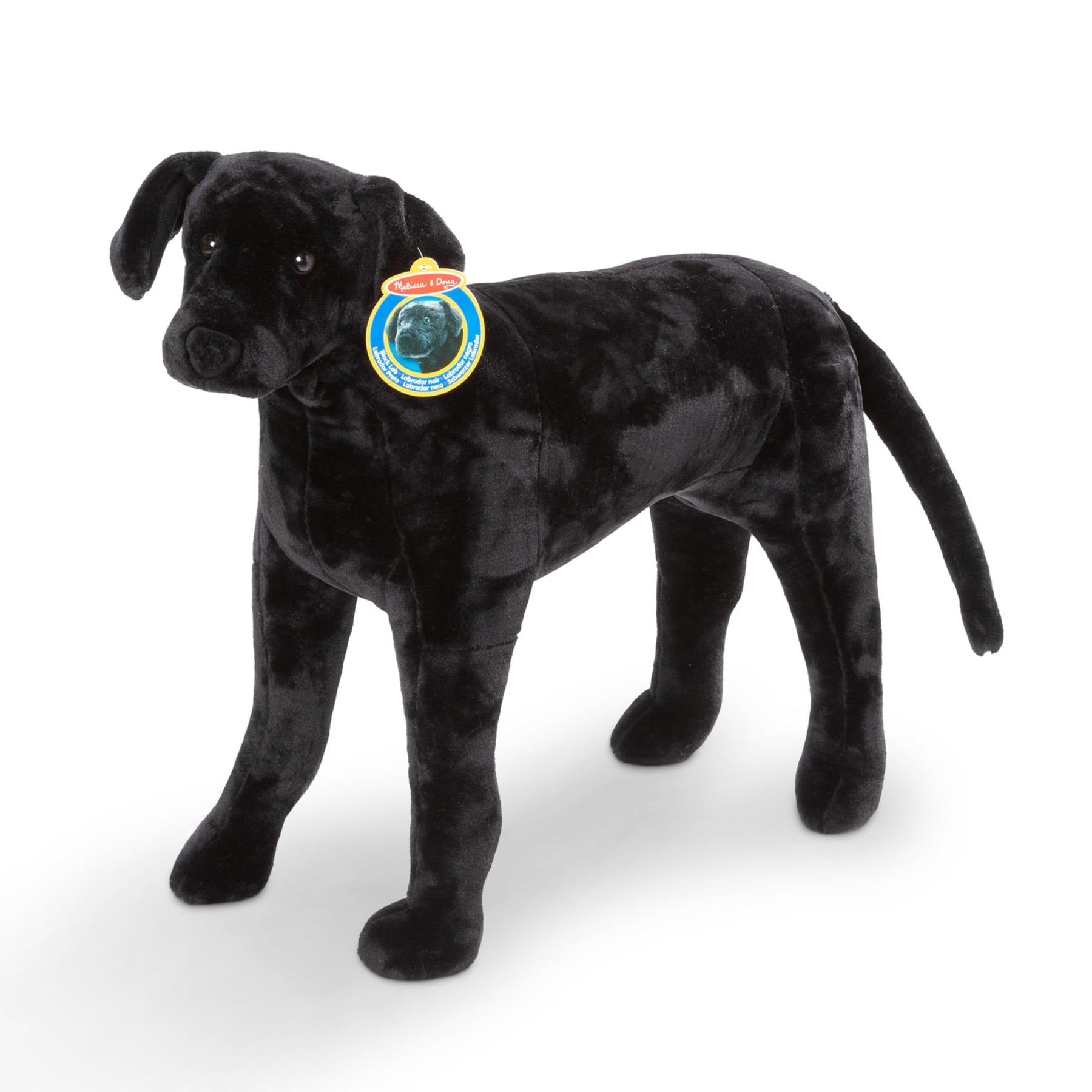 Giant Black Lab Plush Dog