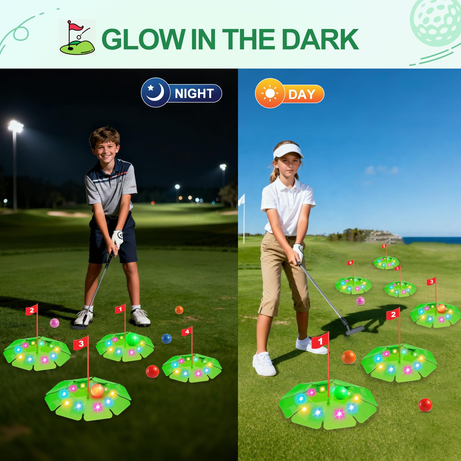 Light-Up Golf Play Set with LED Targets