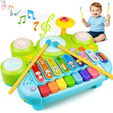 3-in-1 Musical Piano, Xylophone & Drum Set for Toddlers