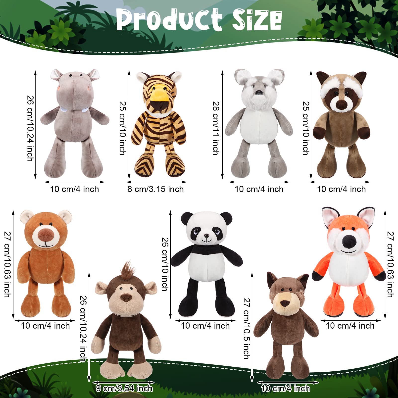Safari Plush Animal Set – 24 Pieces