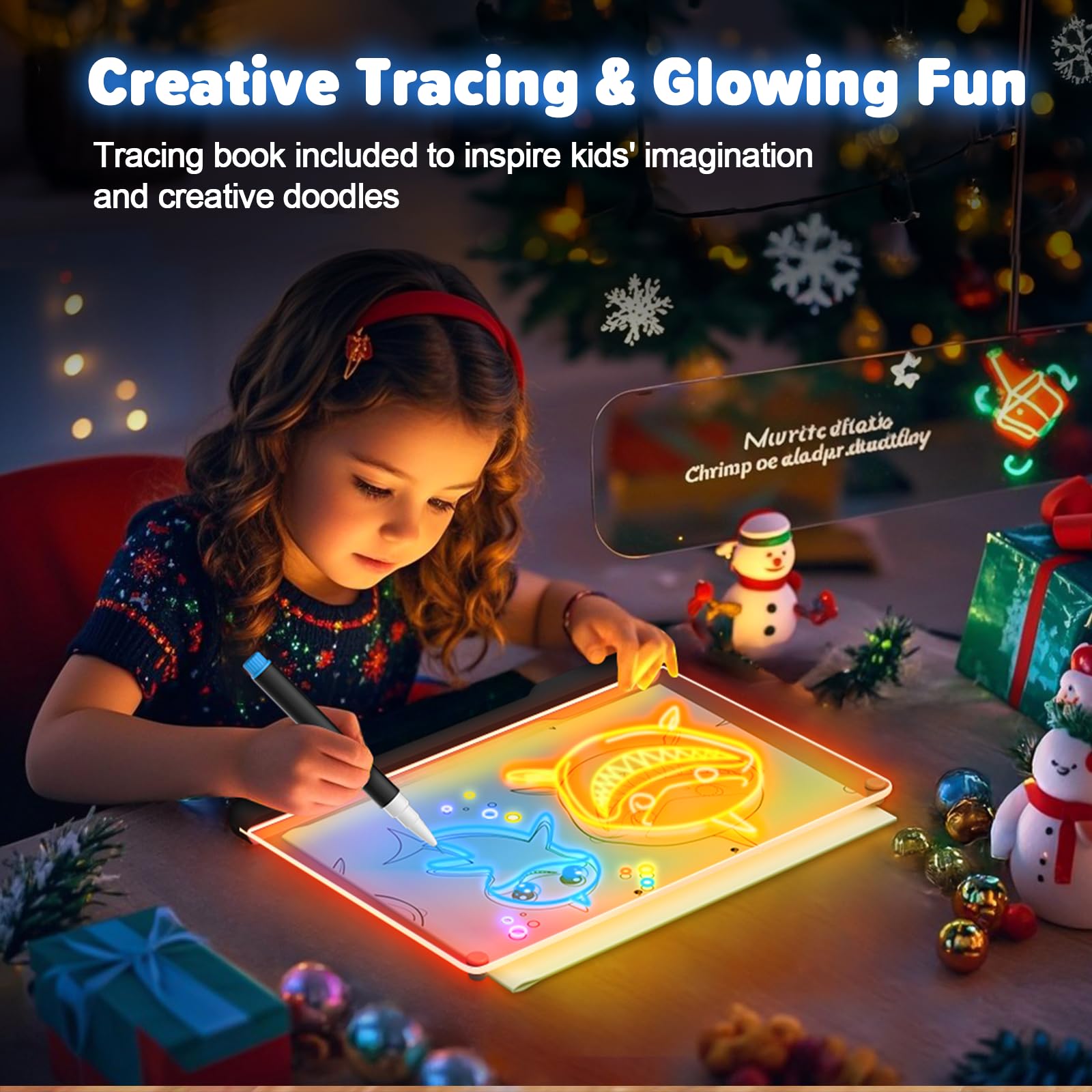 Rechargeable LED Drawing Board with Neon Lights
