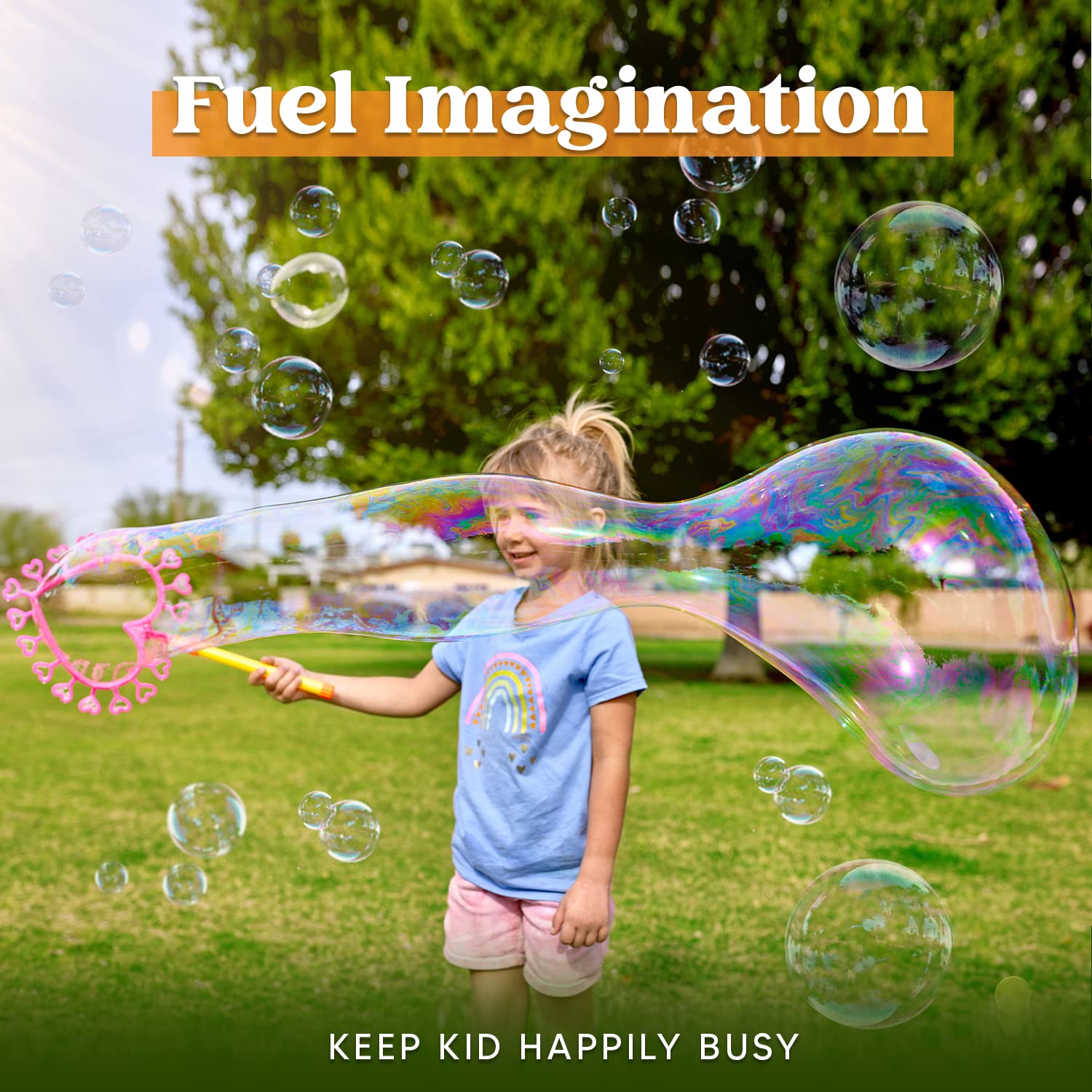 JOYIN Big Bubble Wands Set, Bubble Maker with Tray