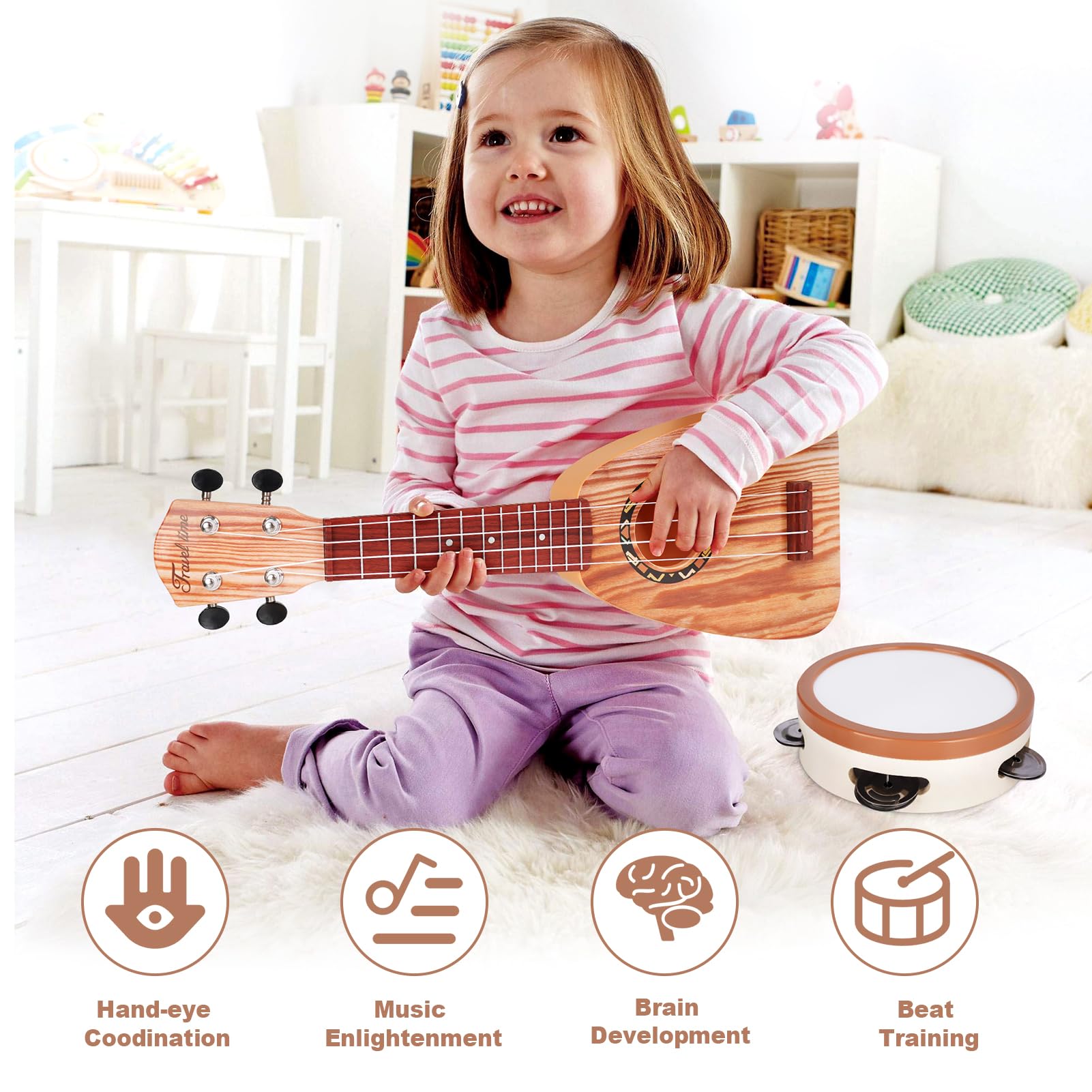 Montessori Guitar Toys for 2 3 Year Old Girl Boy Birthday Gifts