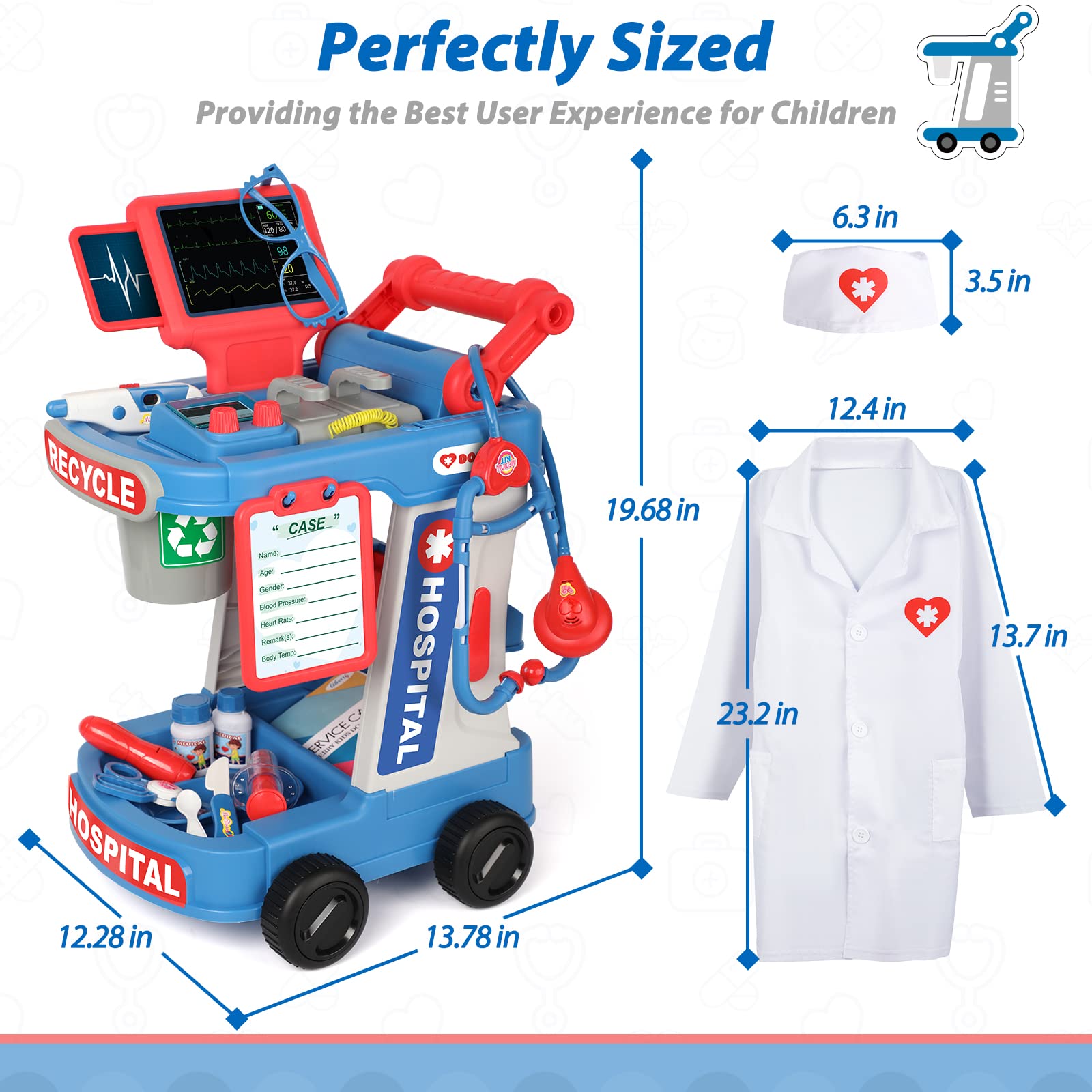 Kids Doctor Play Set with Medical Cart