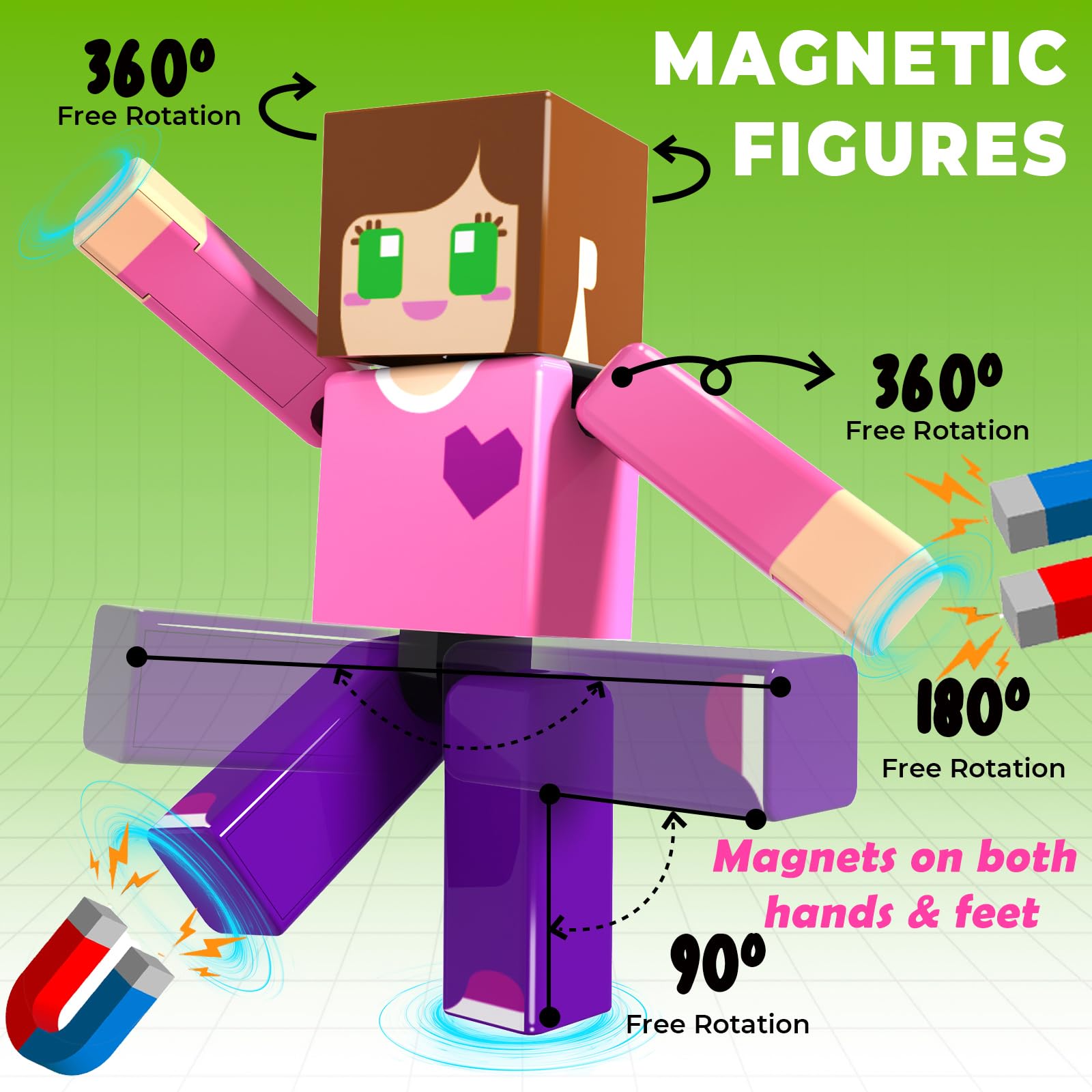 Magnetic Building Blocks Set – 210 Pieces