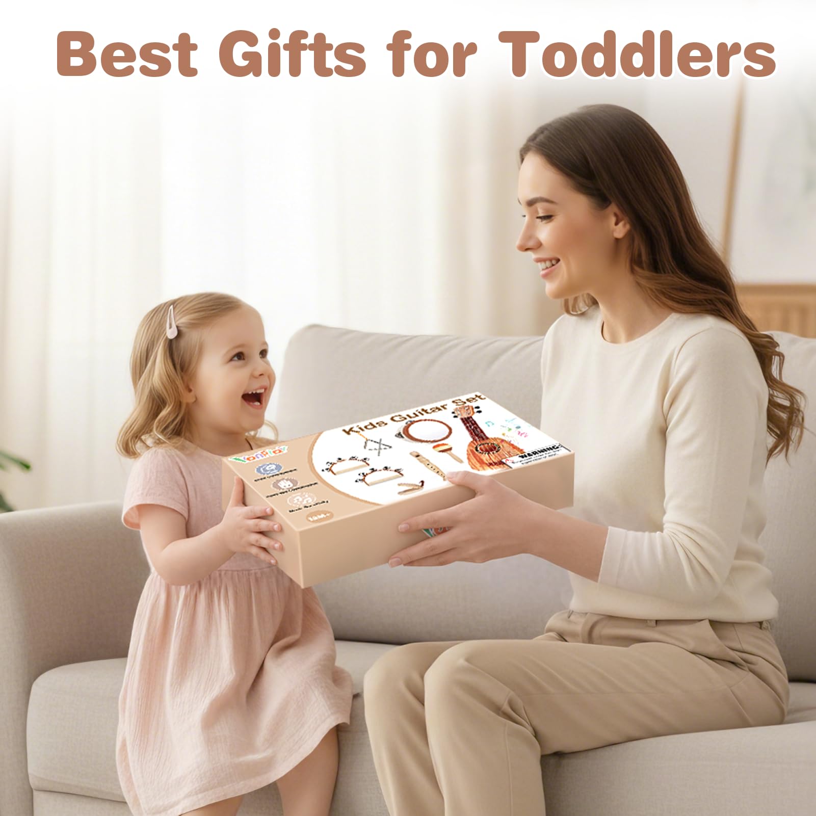 Montessori Guitar Toys for 2 3 Year Old Girl Boy Birthday Gifts