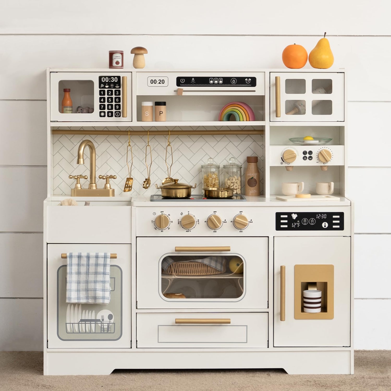 White Gold Play Kitchen Toys