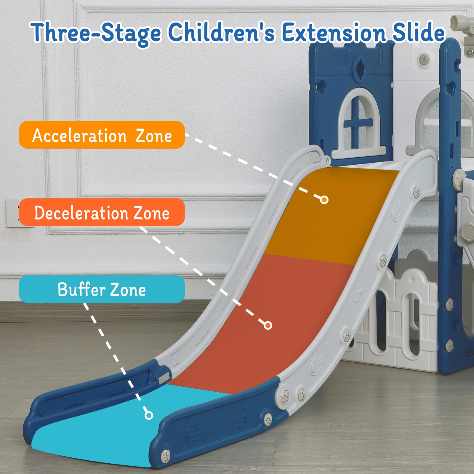 6-in-1 Toddler Slide & Climber Playset