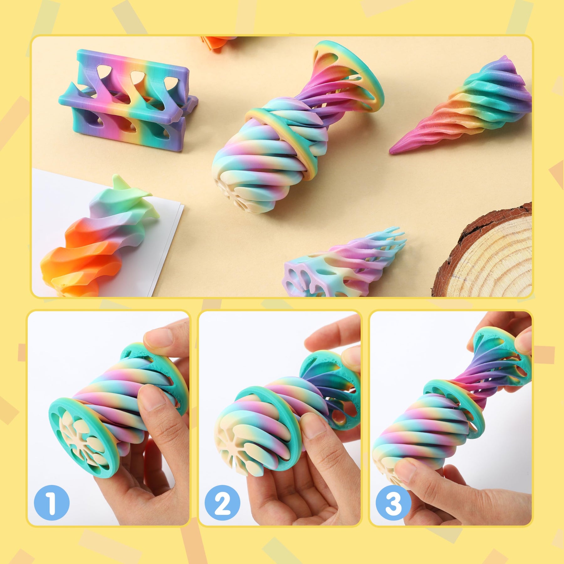 Impossible Cone Fidget Toy Set – 4 Pack