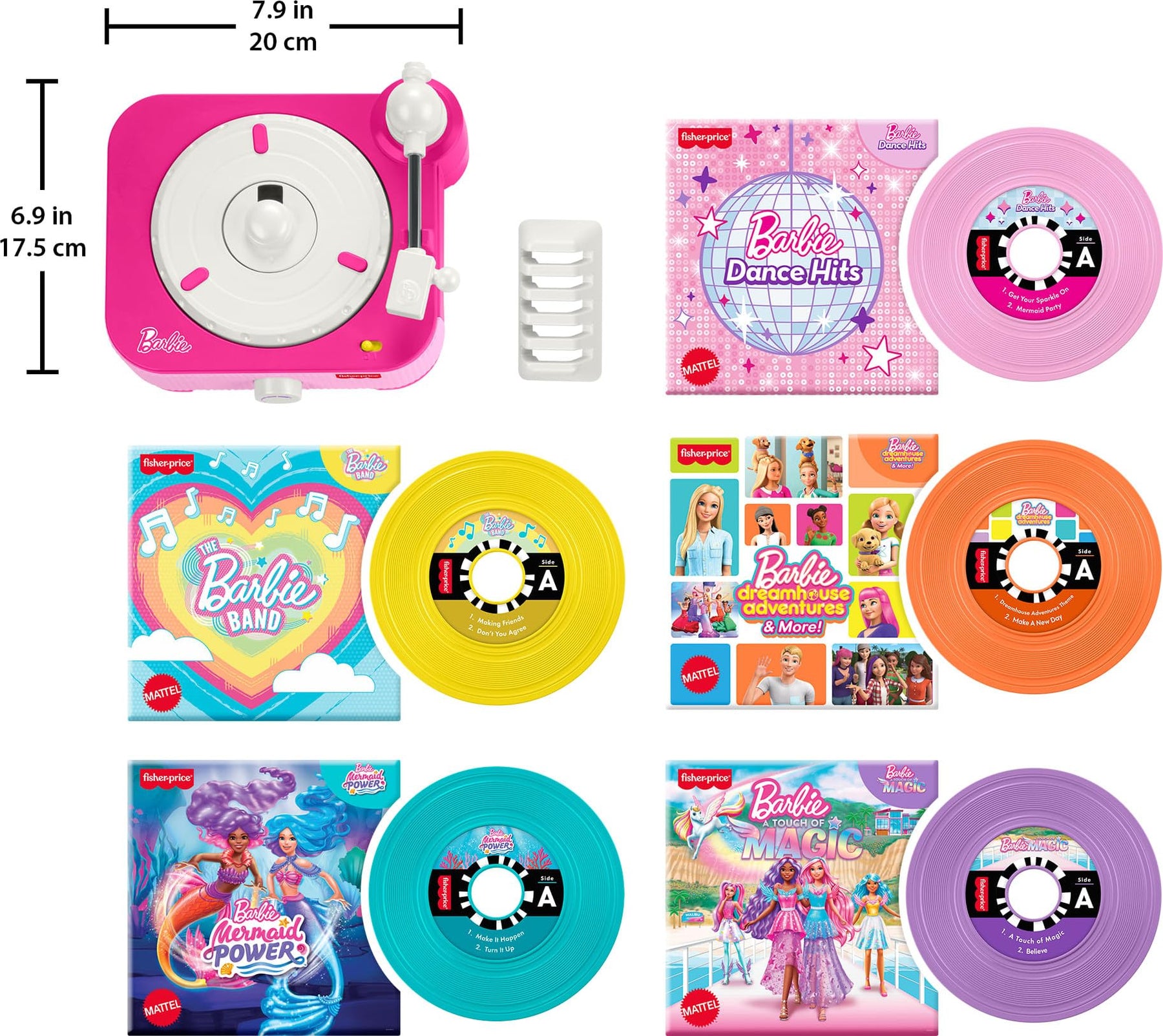 Musical Record Player Set with 5 Records