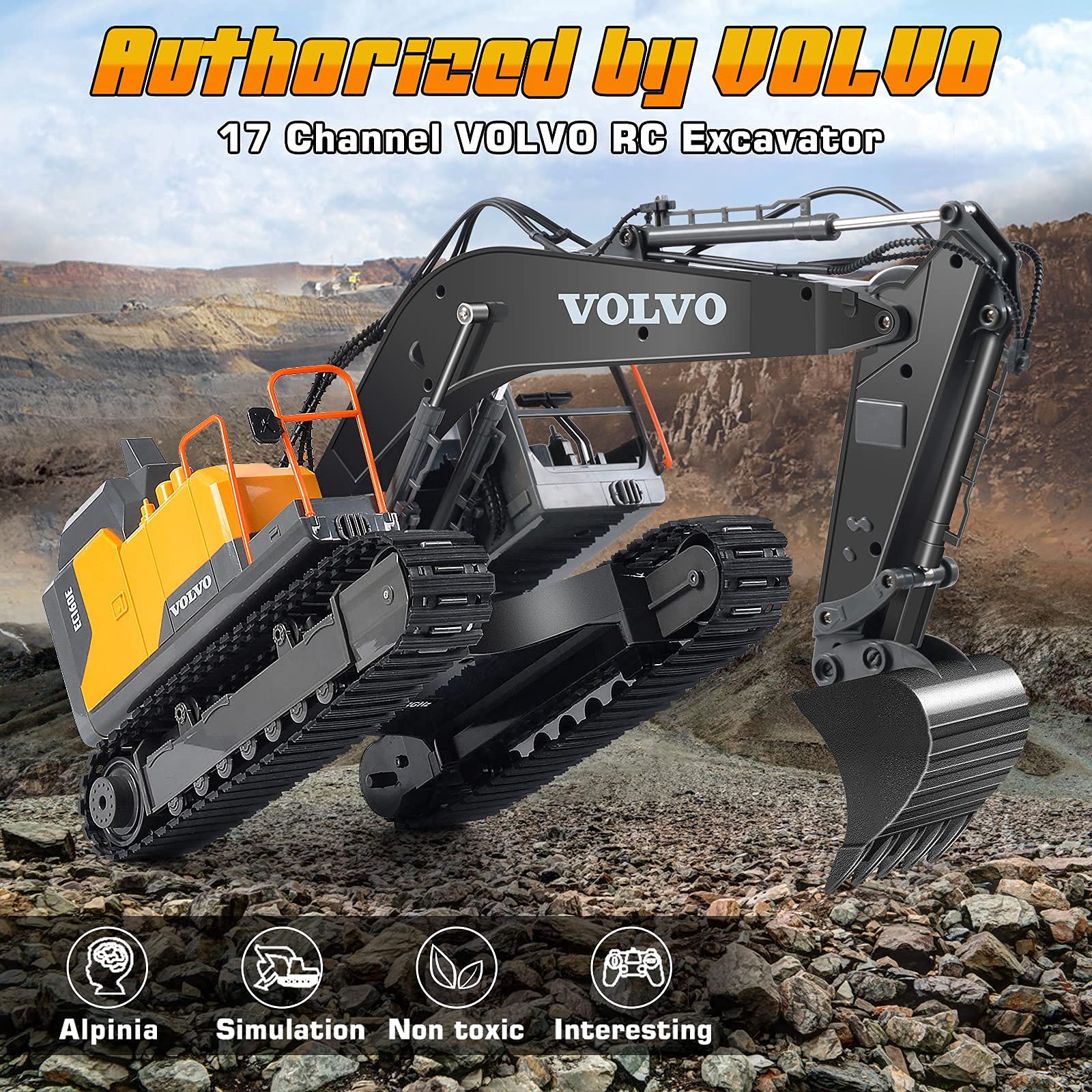 Remote Control Construction Vehicle with Lights & Sounds