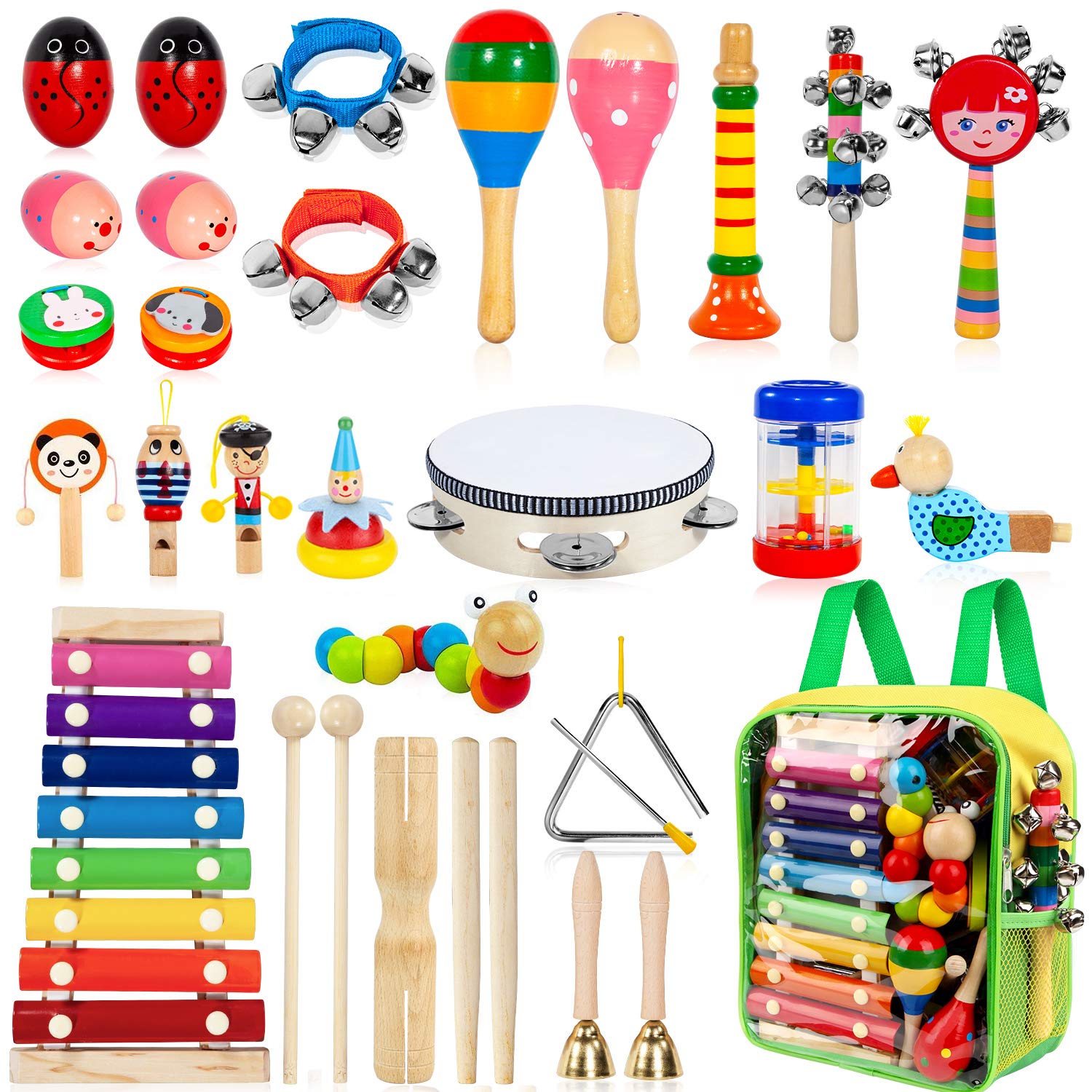 Wooden Musical Instrument Set – 33 Pieces