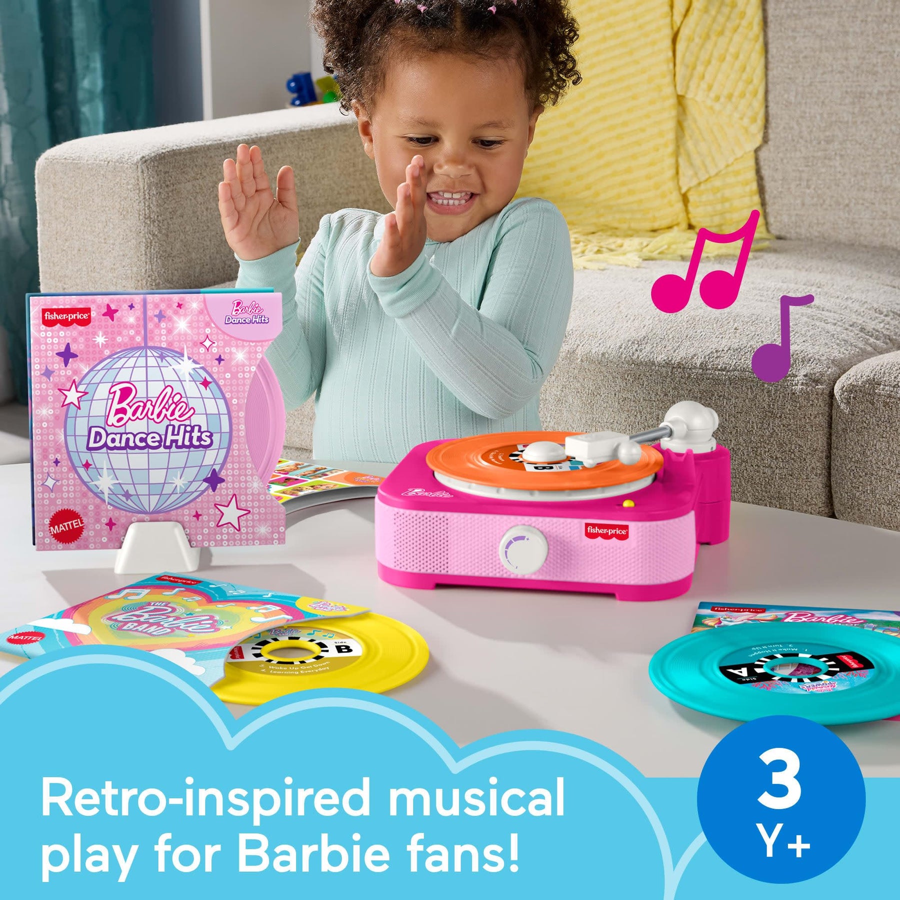 Musical Record Player Set with 5 Records