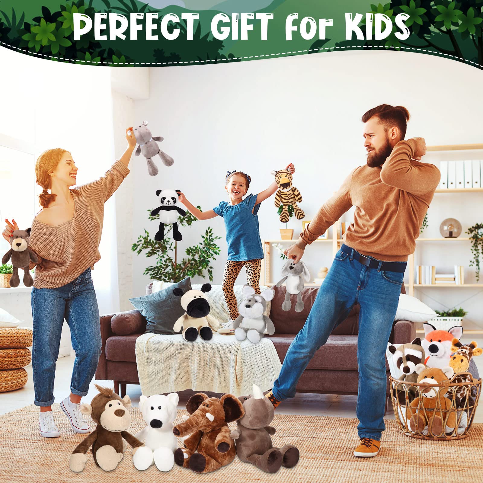 Safari Plush Animal Set – 24 Pieces