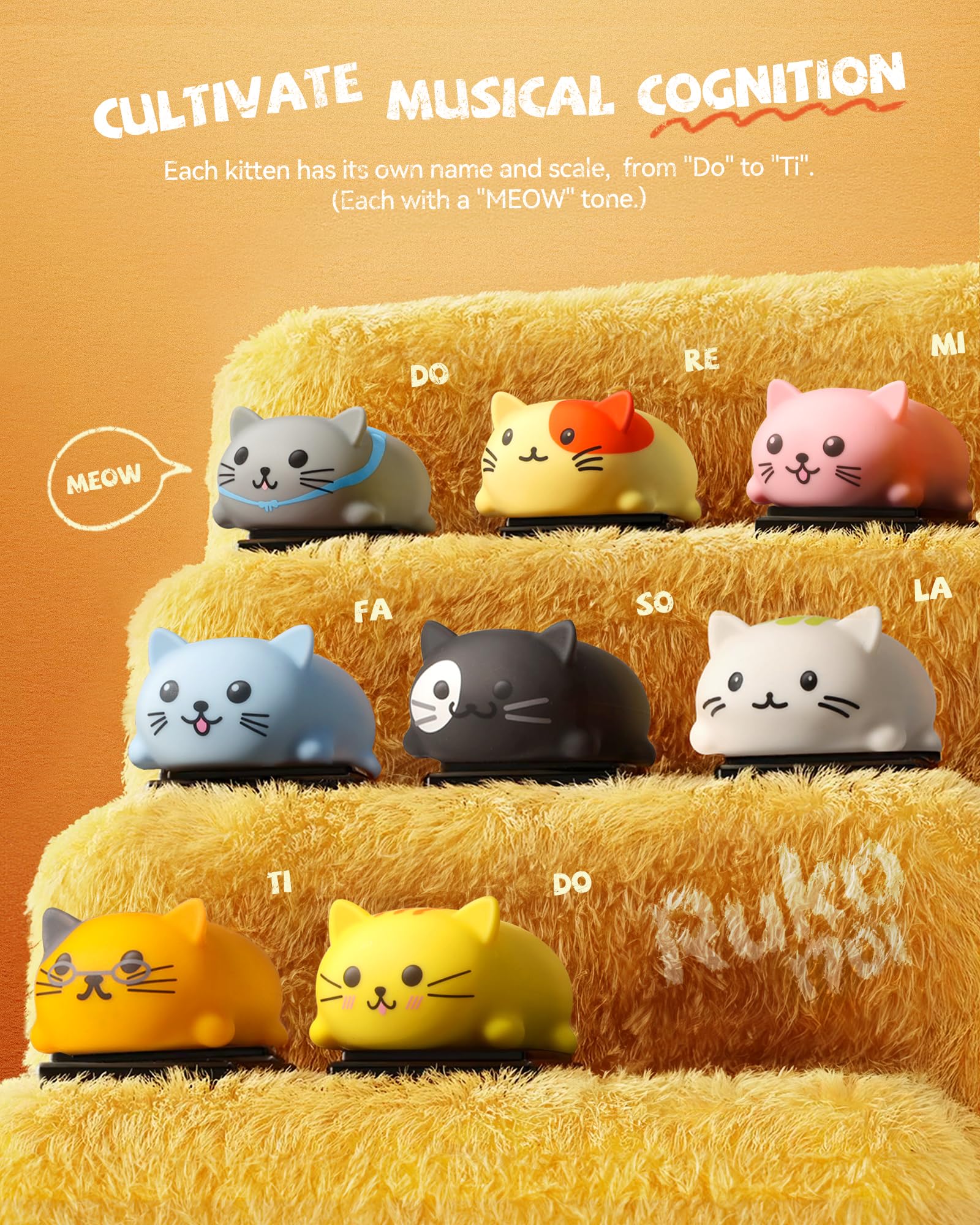 Musical Cat Piano Keyboard Set – 8 Pieces