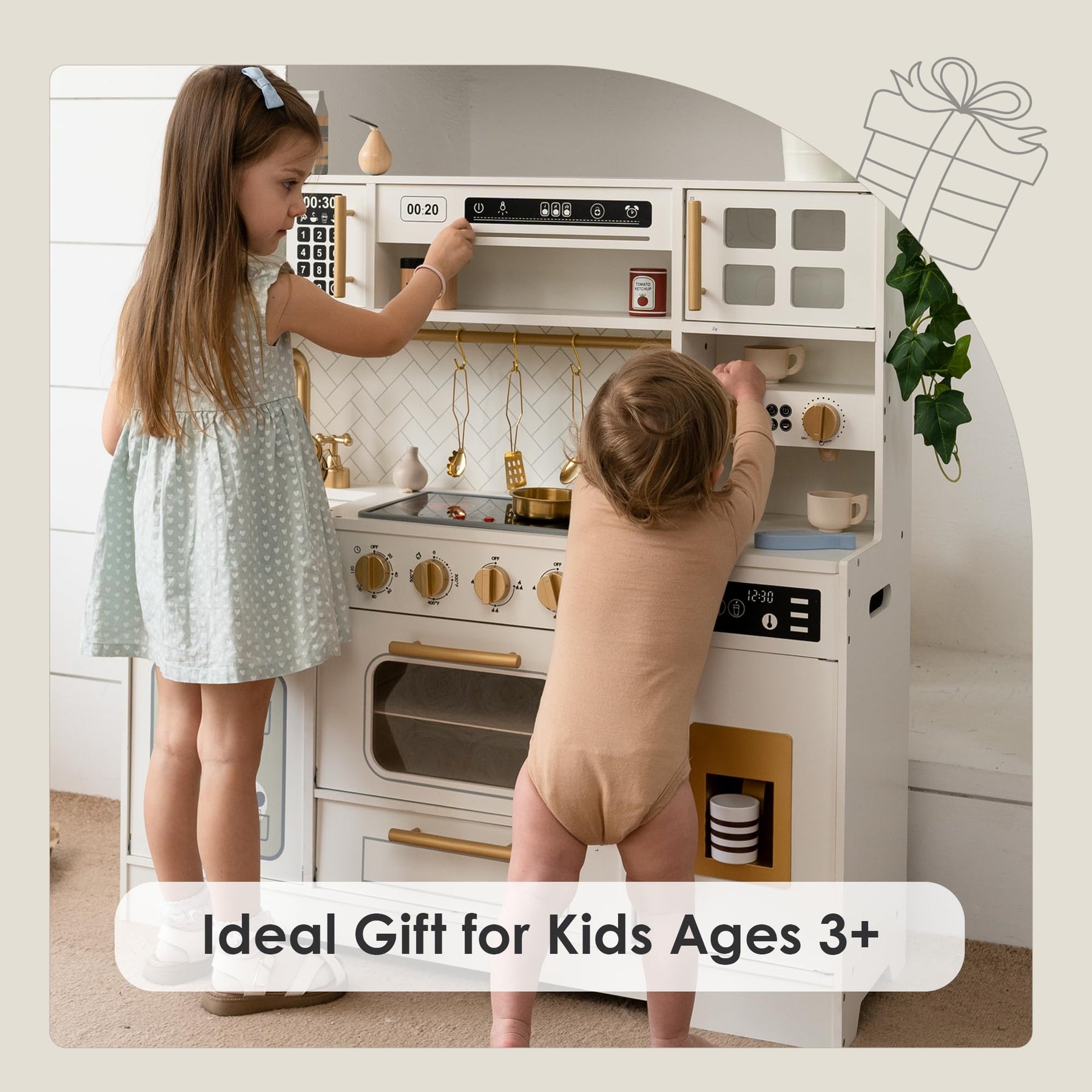 White Gold Play Kitchen Toys