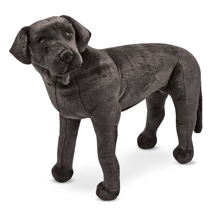 Giant Black Lab Plush Dog