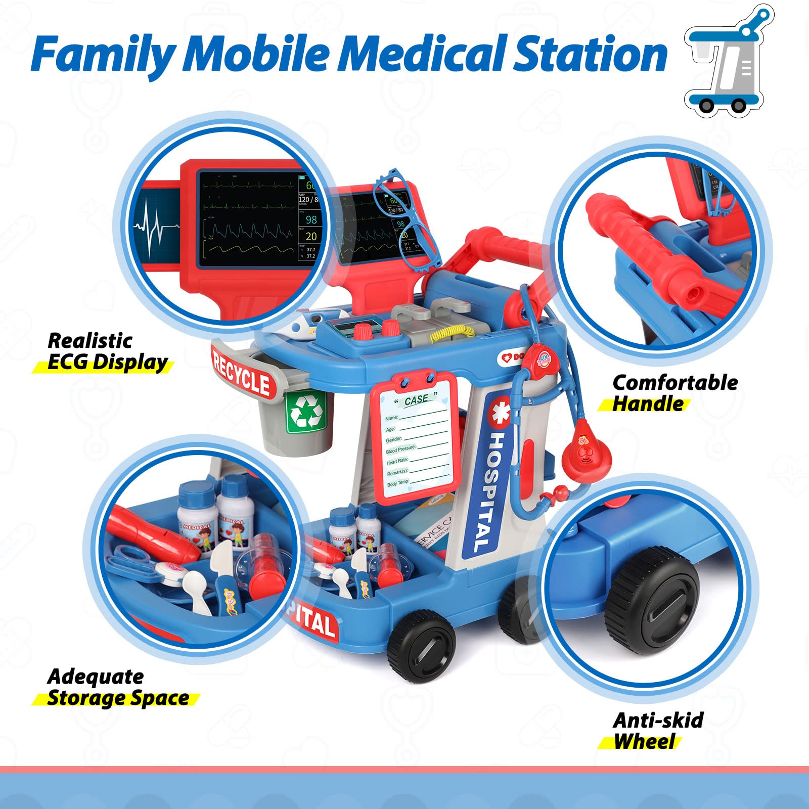 Kids Doctor Play Set with Medical Cart