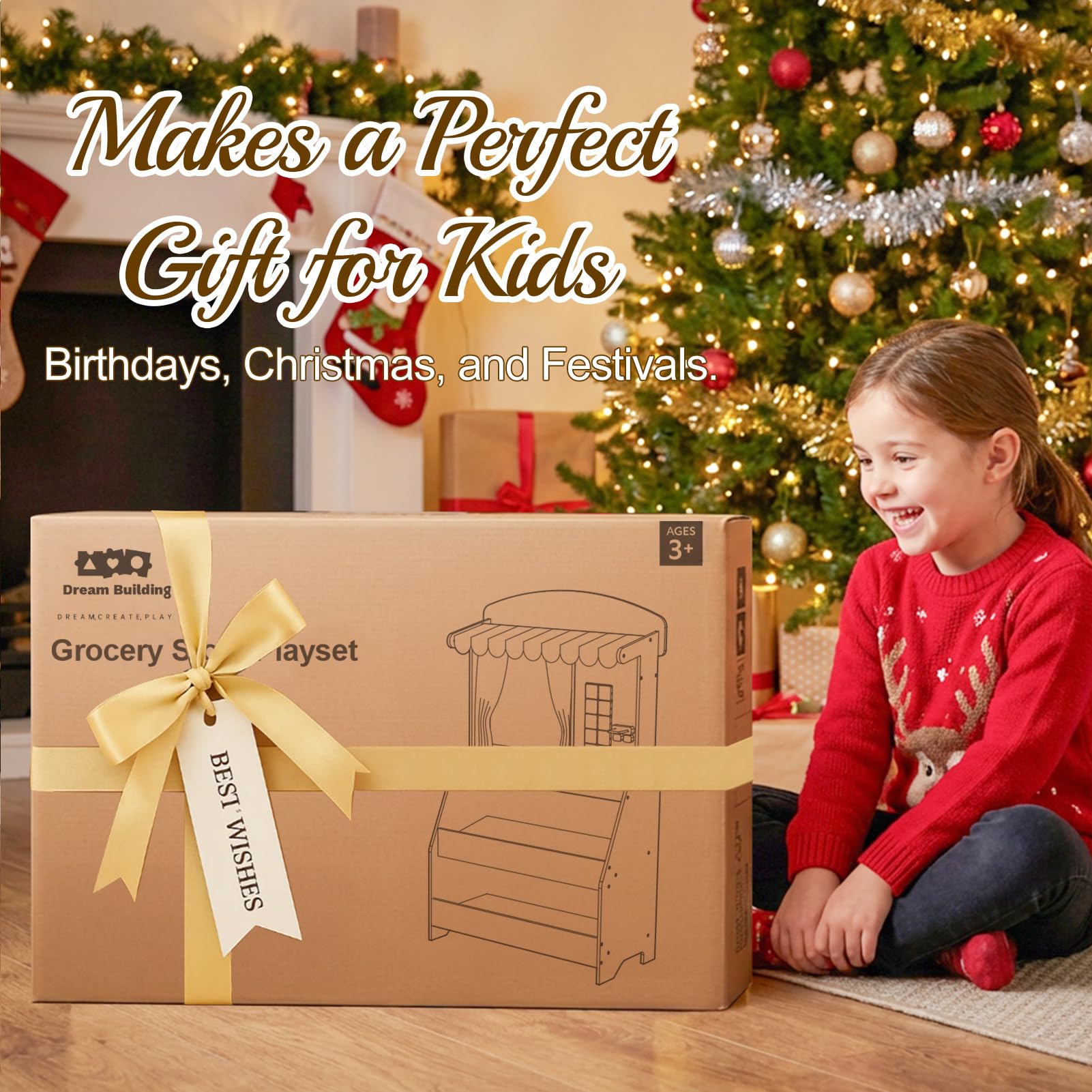 Kids Grocery Store & Puppet Theater Playset