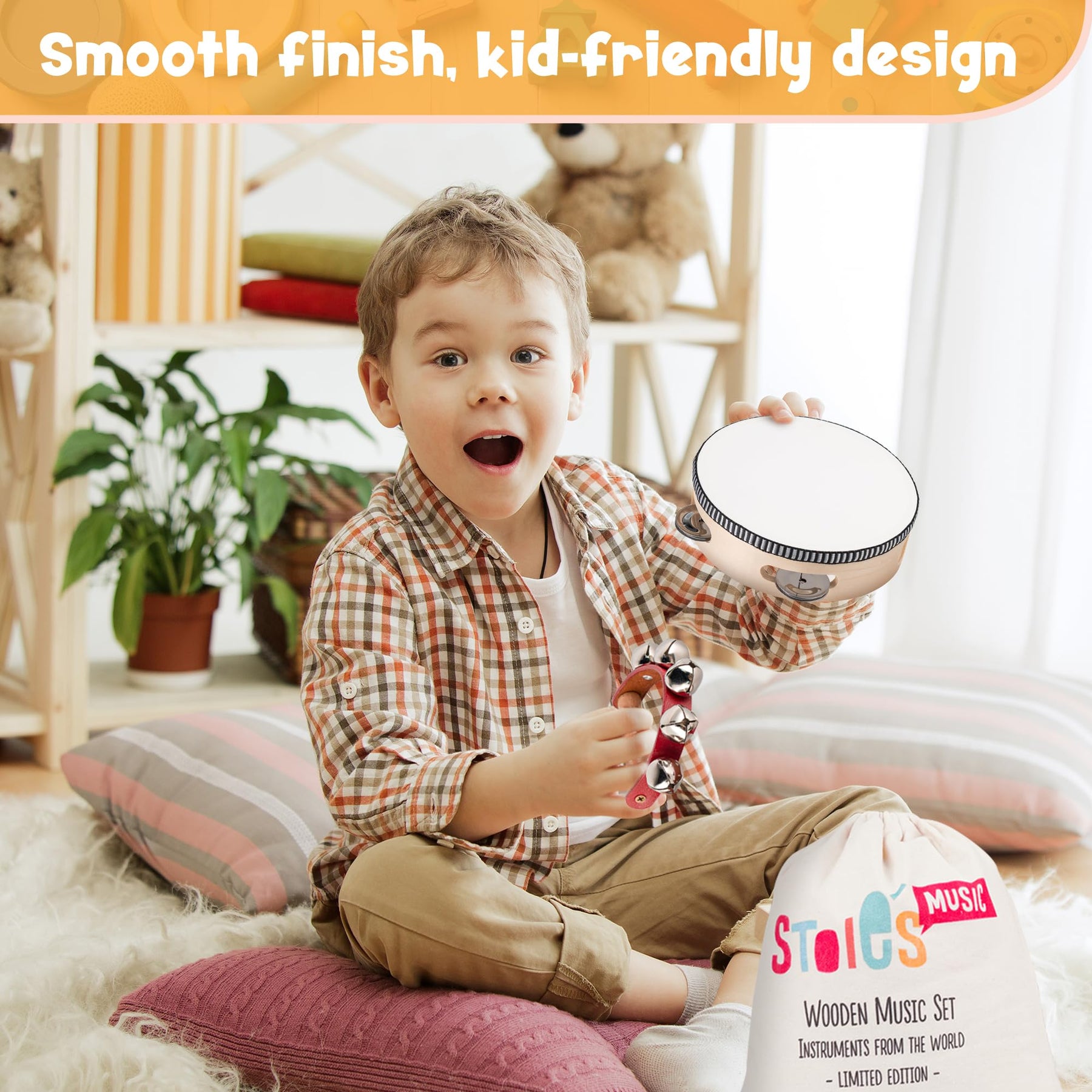 Wooden Musical Instrument Set for Kids