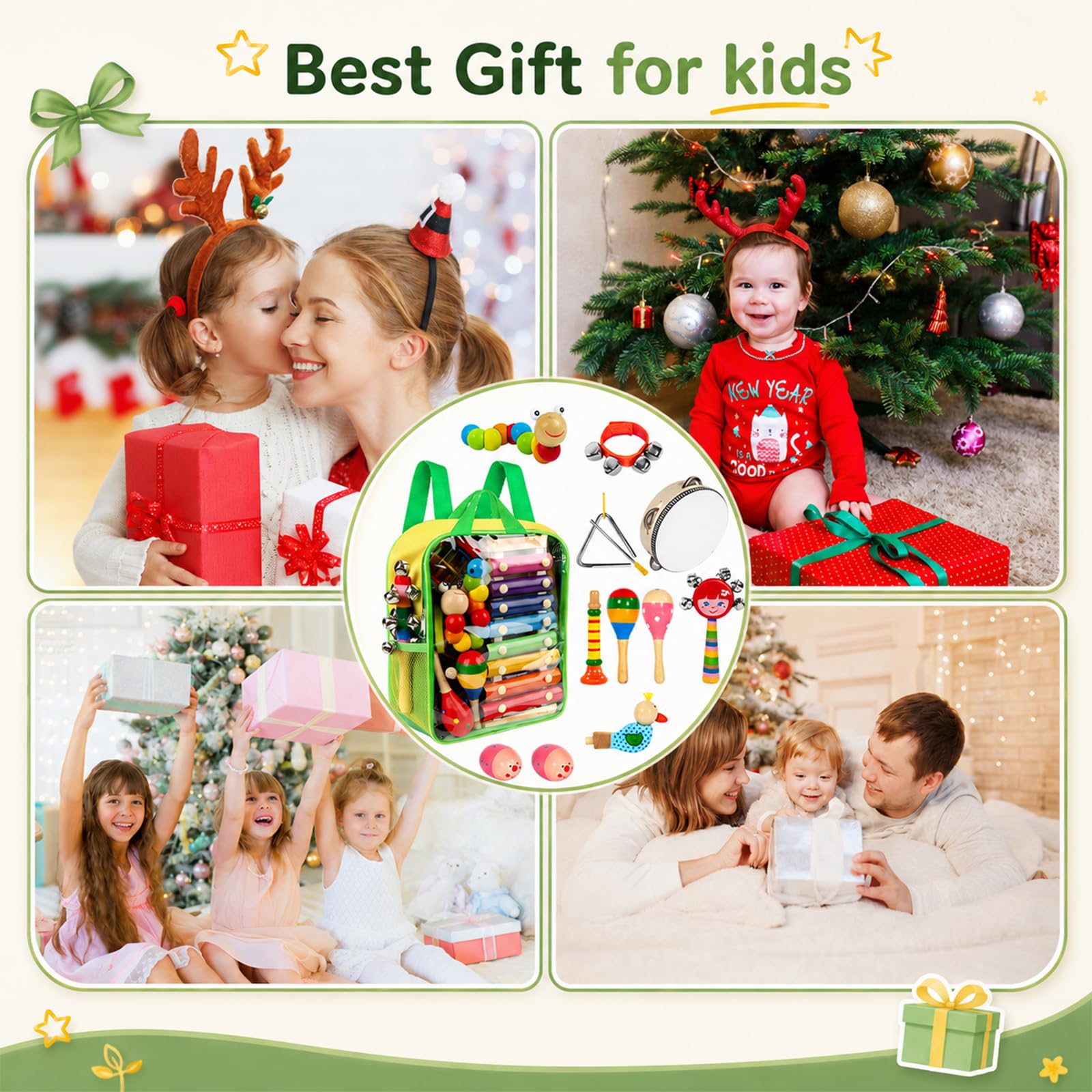 Wooden Musical Instrument Set – 33 Pieces