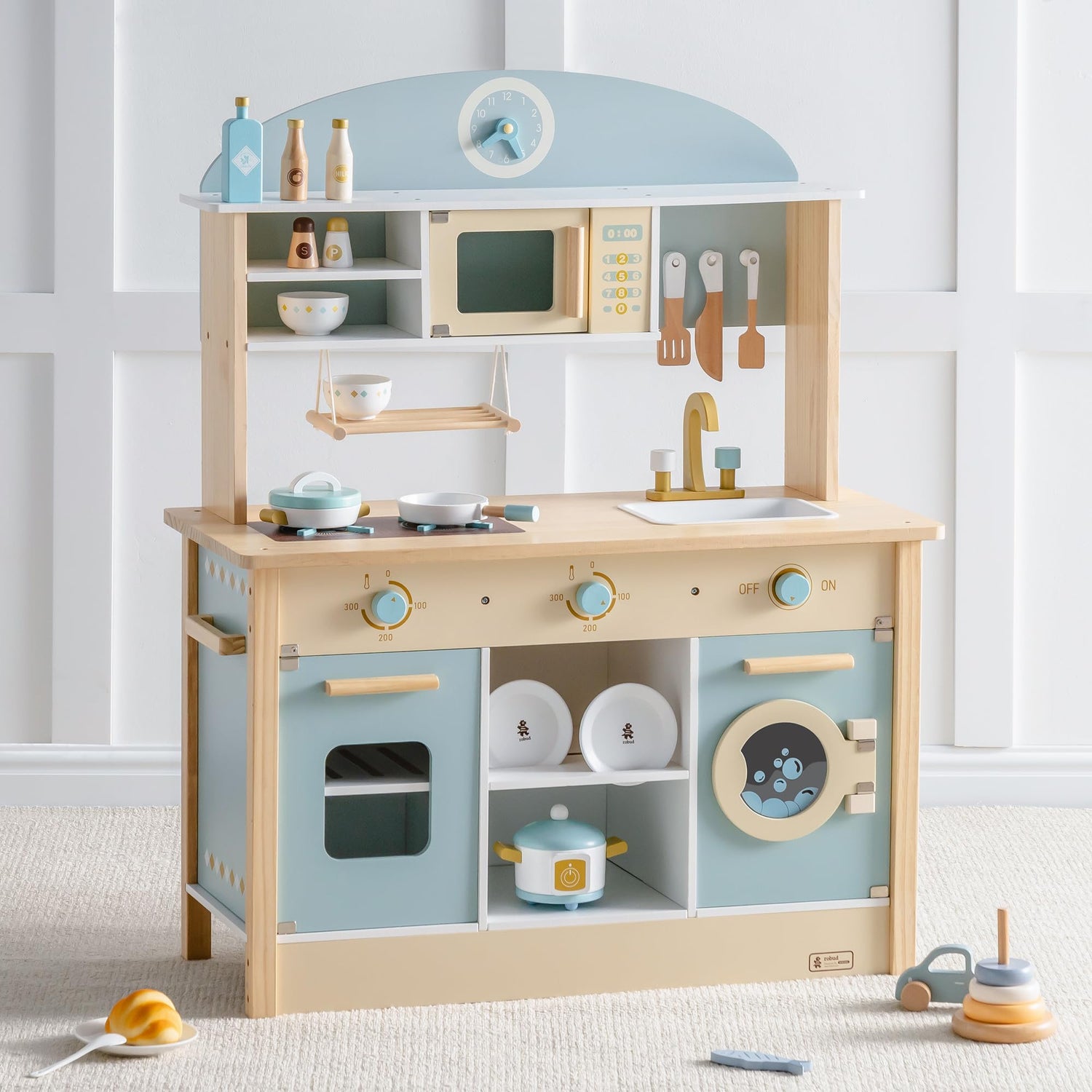 Wooden Play Kitchen Set for Kids