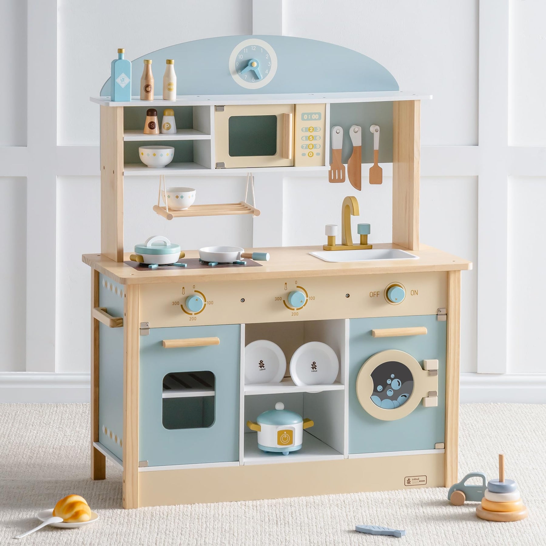 Wooden Play Kitchen Set for Kids