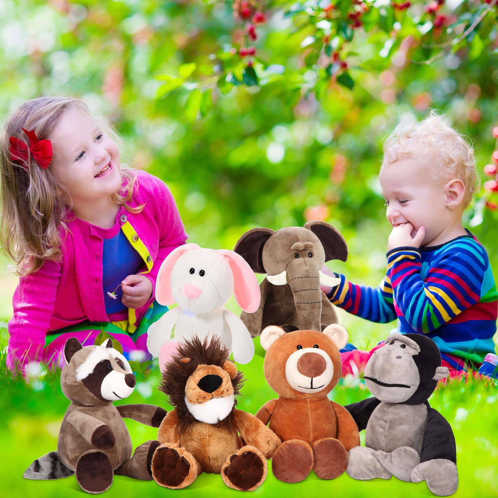 Safari Plush Animal Set – 24 Pieces