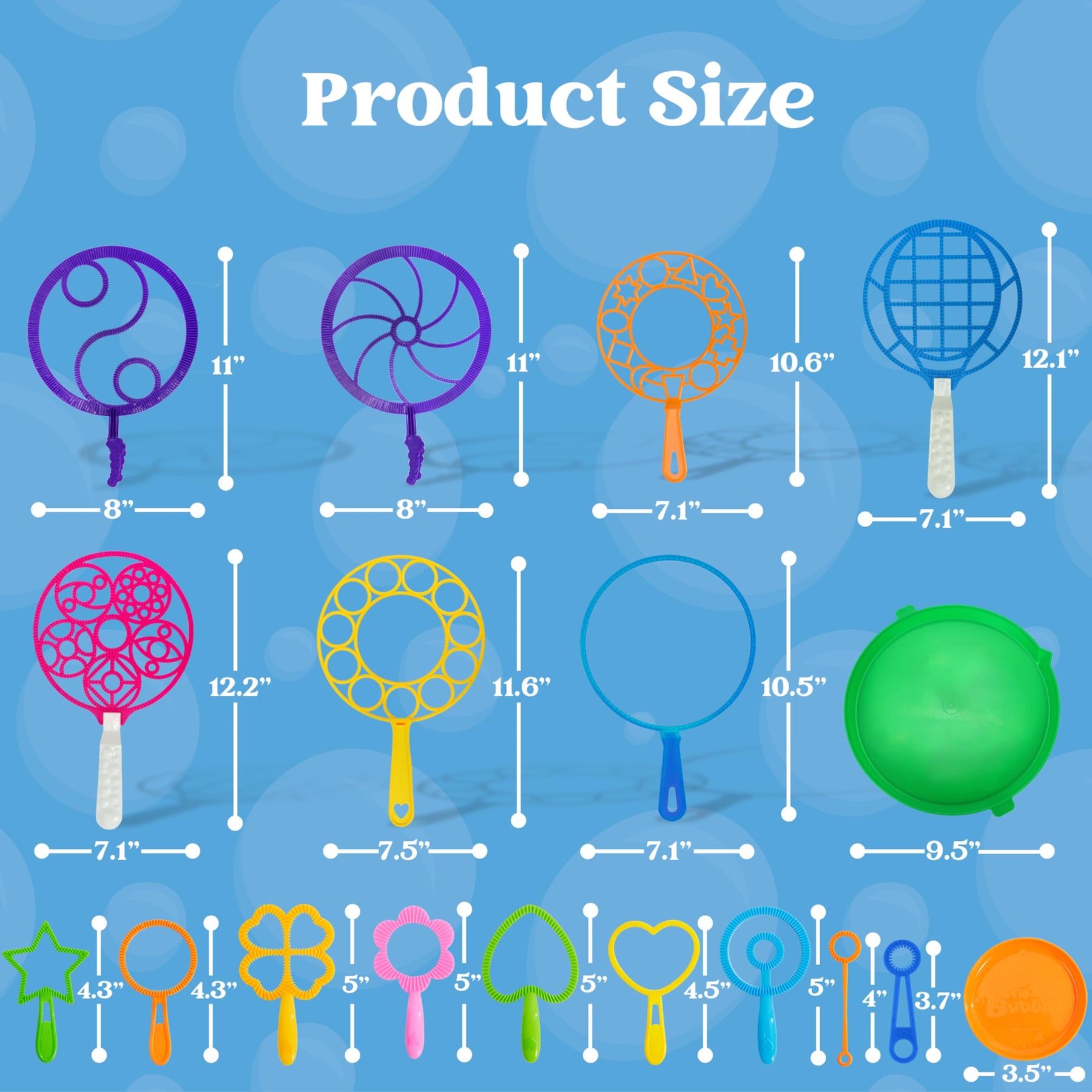JOYIN Big Bubble Wands Set, Bubble Maker with Tray