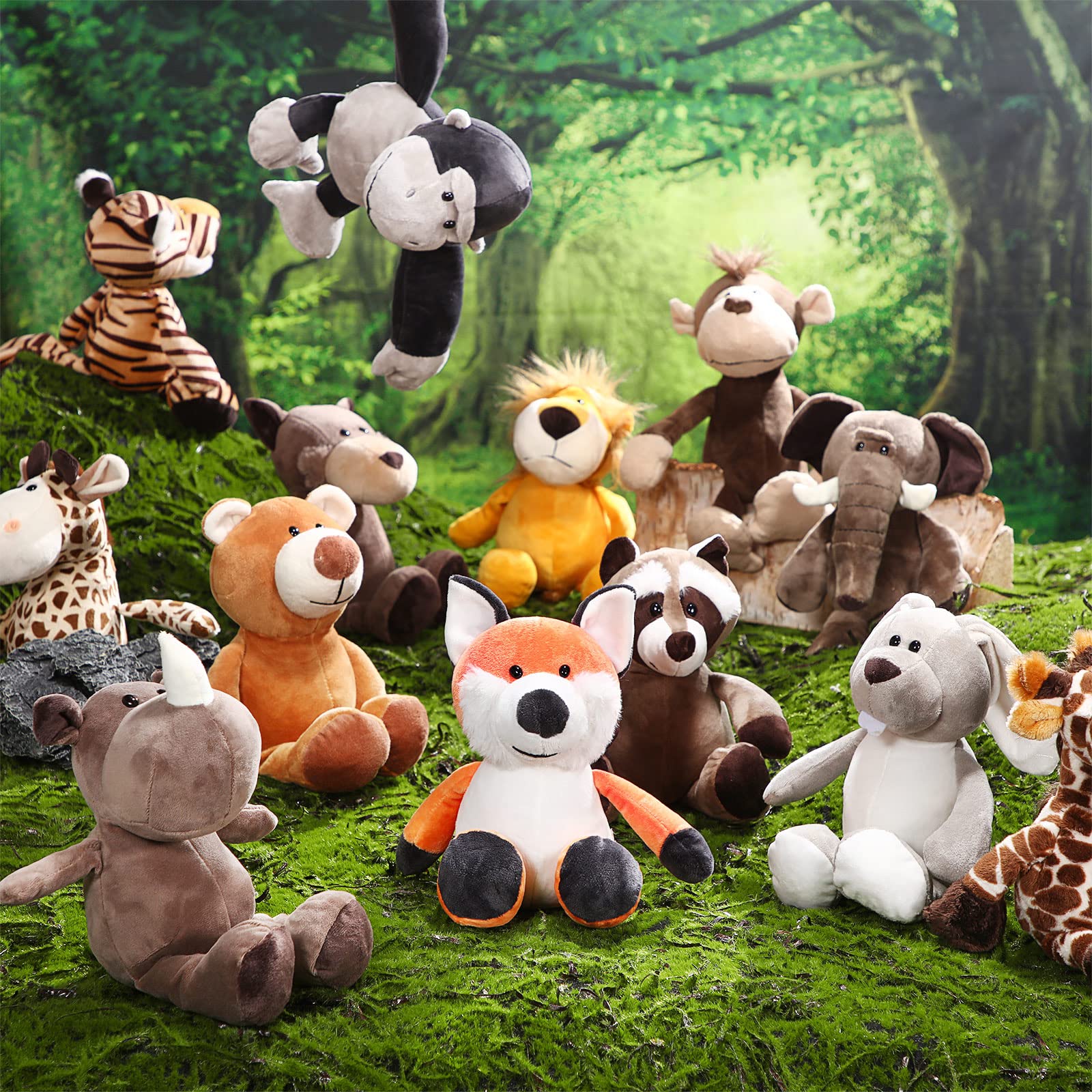 Safari Plush Animal Set – 24 Pieces