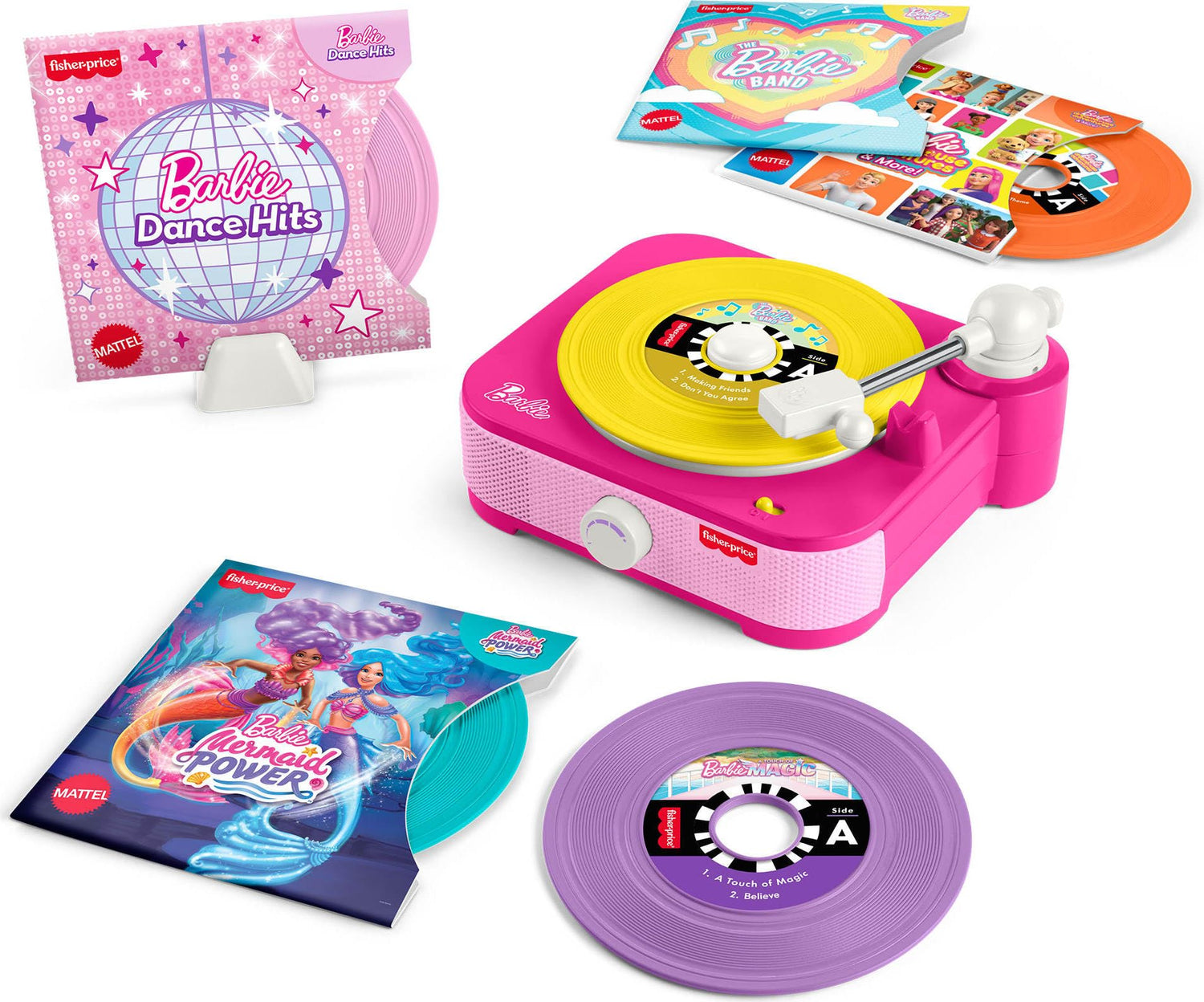 Musical Record Player Set with 5 Records