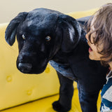 Giant Black Lab Plush Dog