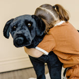 Giant Black Lab Plush Dog