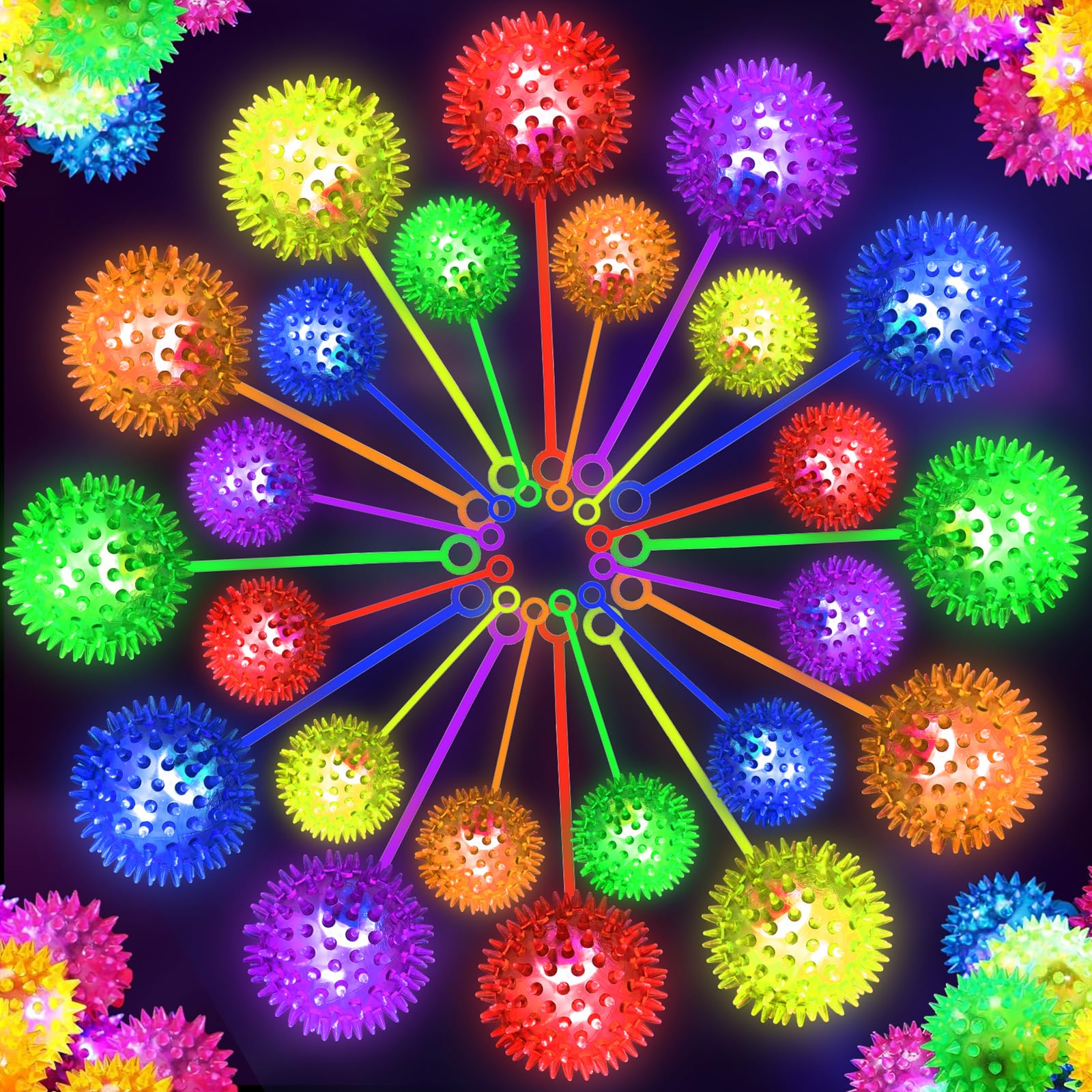 LED Light-Up Bouncy Ball Set – 12 Pieces