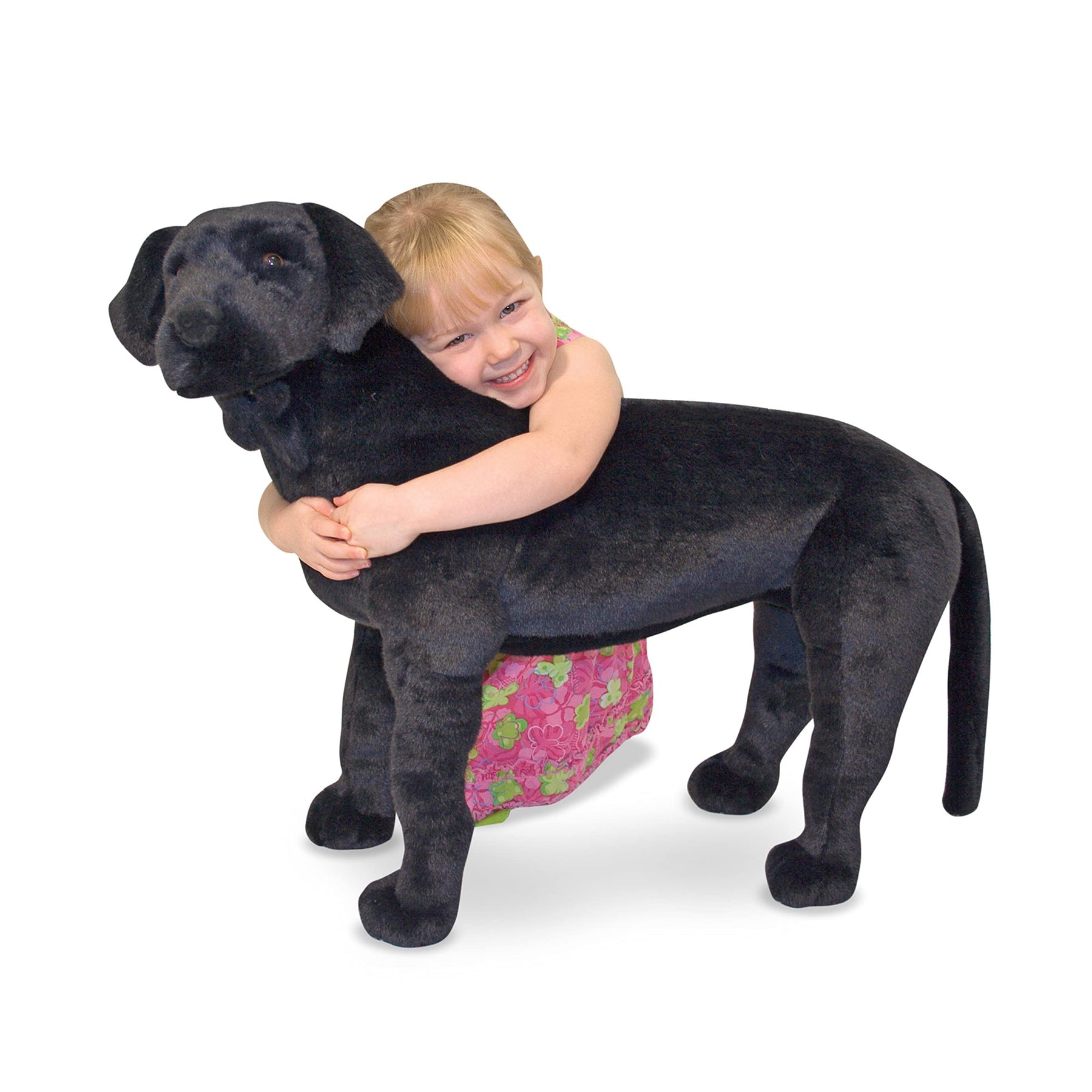 Giant Black Lab Plush Dog