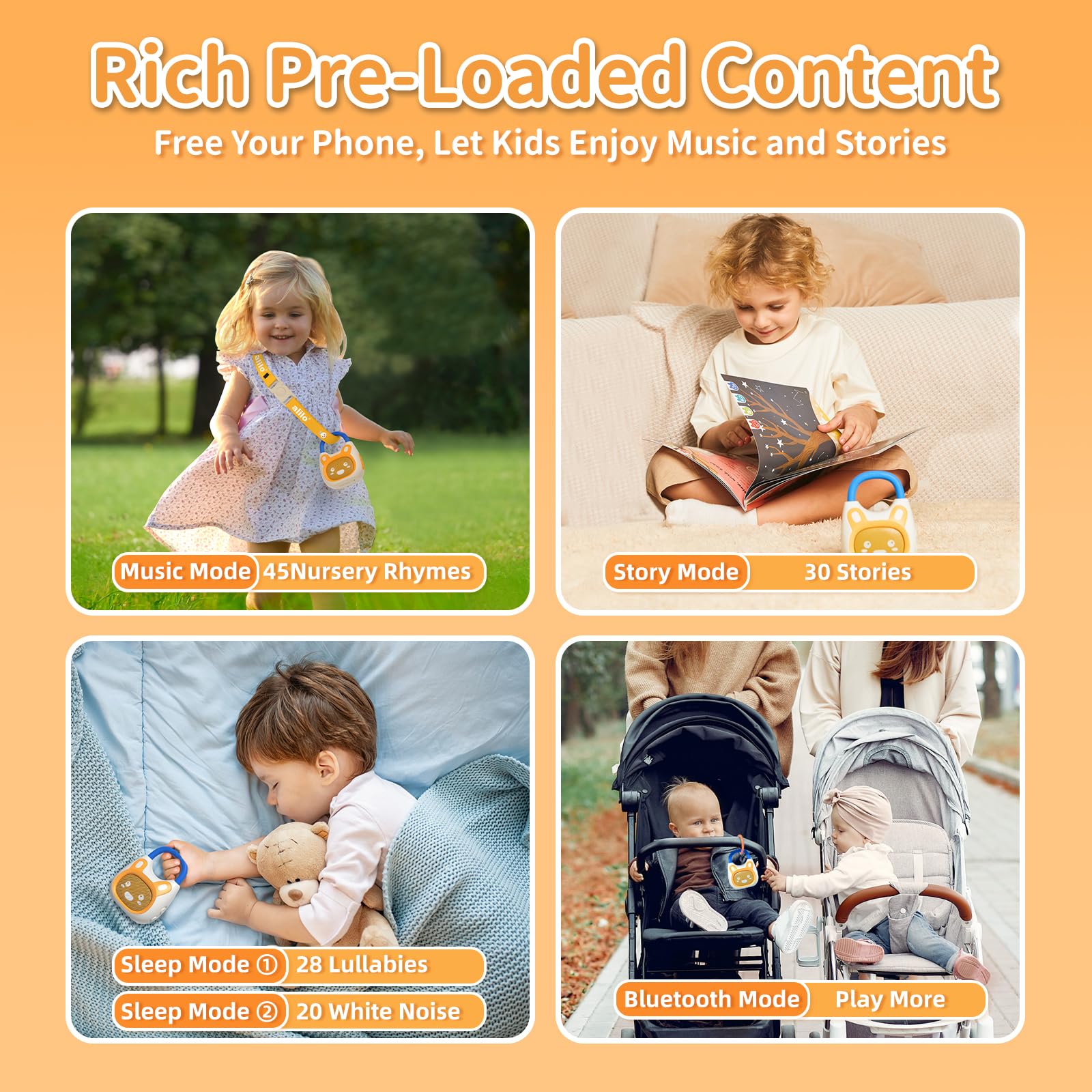 Portable Kids Music Player with Stories & Songs