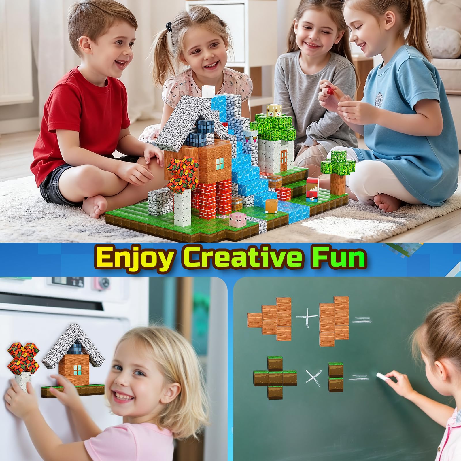 Magnetic Building Blocks Set – 200 Pieces