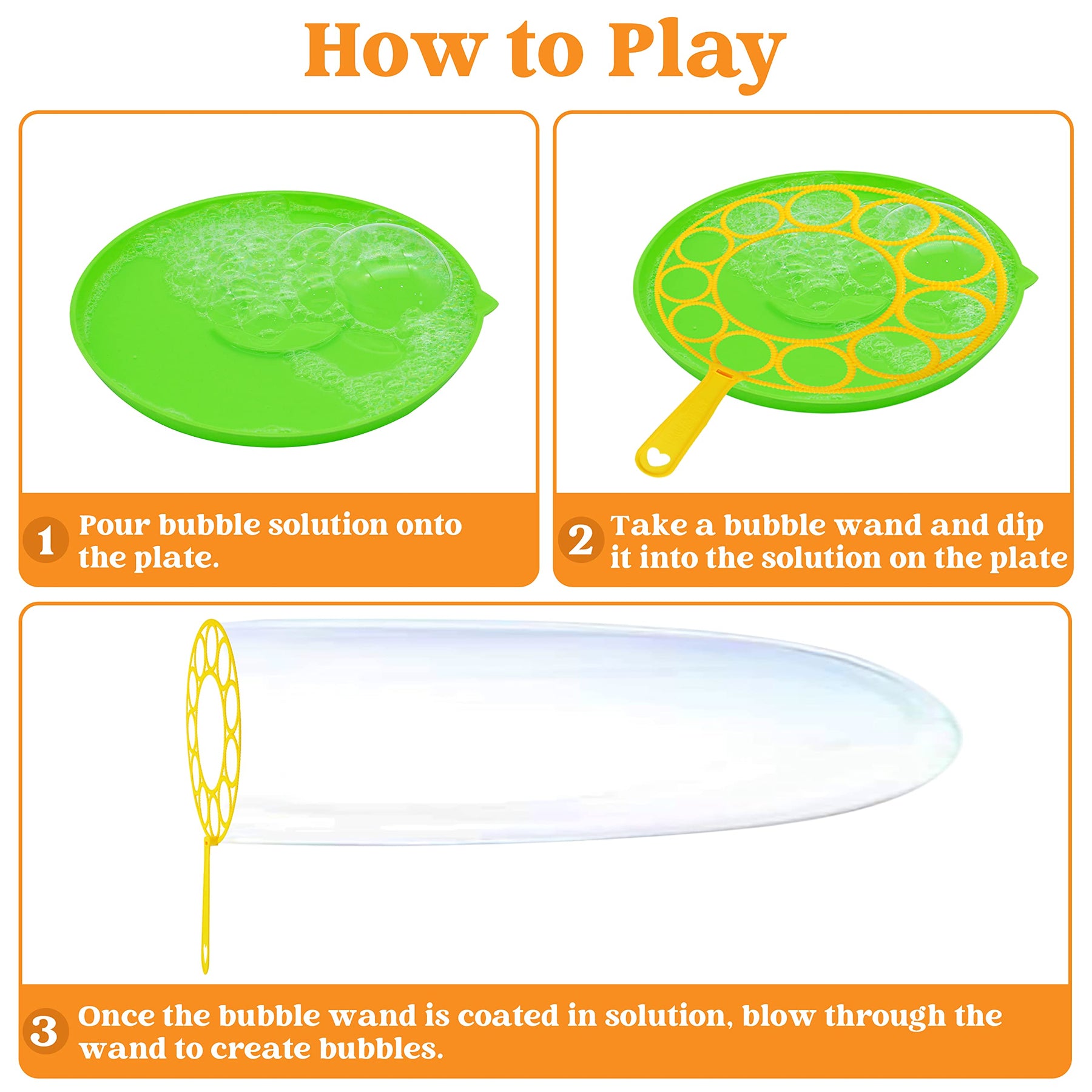 JOYIN Big Bubble Wands Set, Bubble Maker with Tray