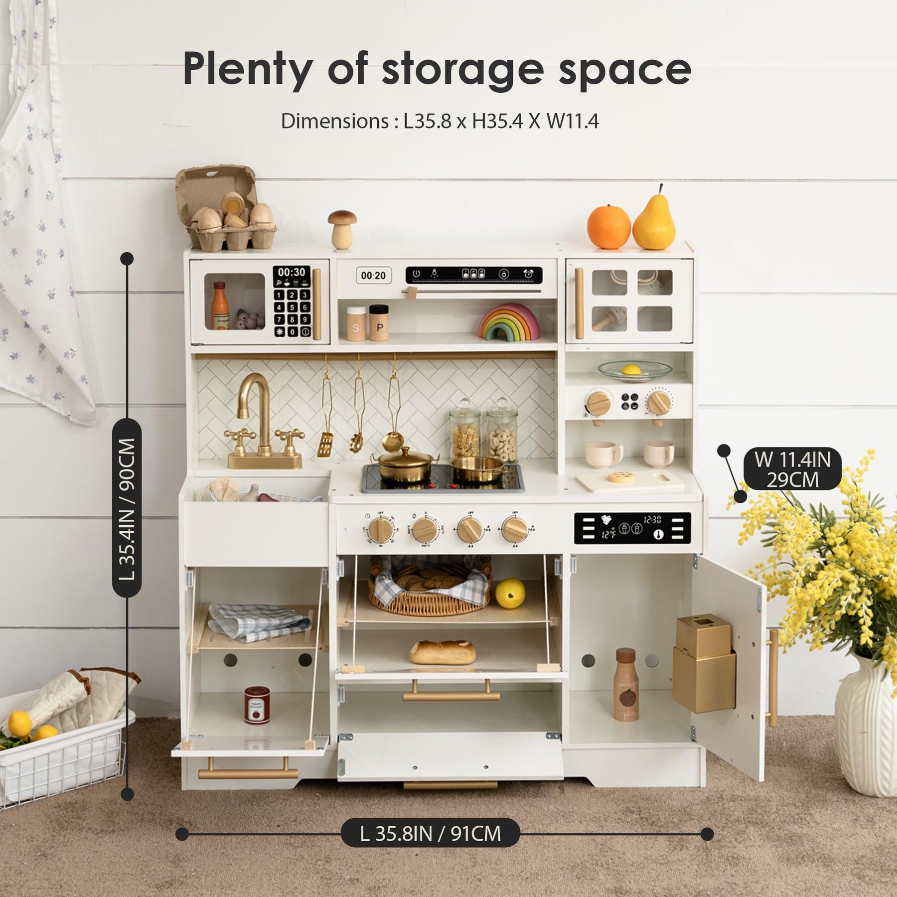 White Gold Play Kitchen Toys