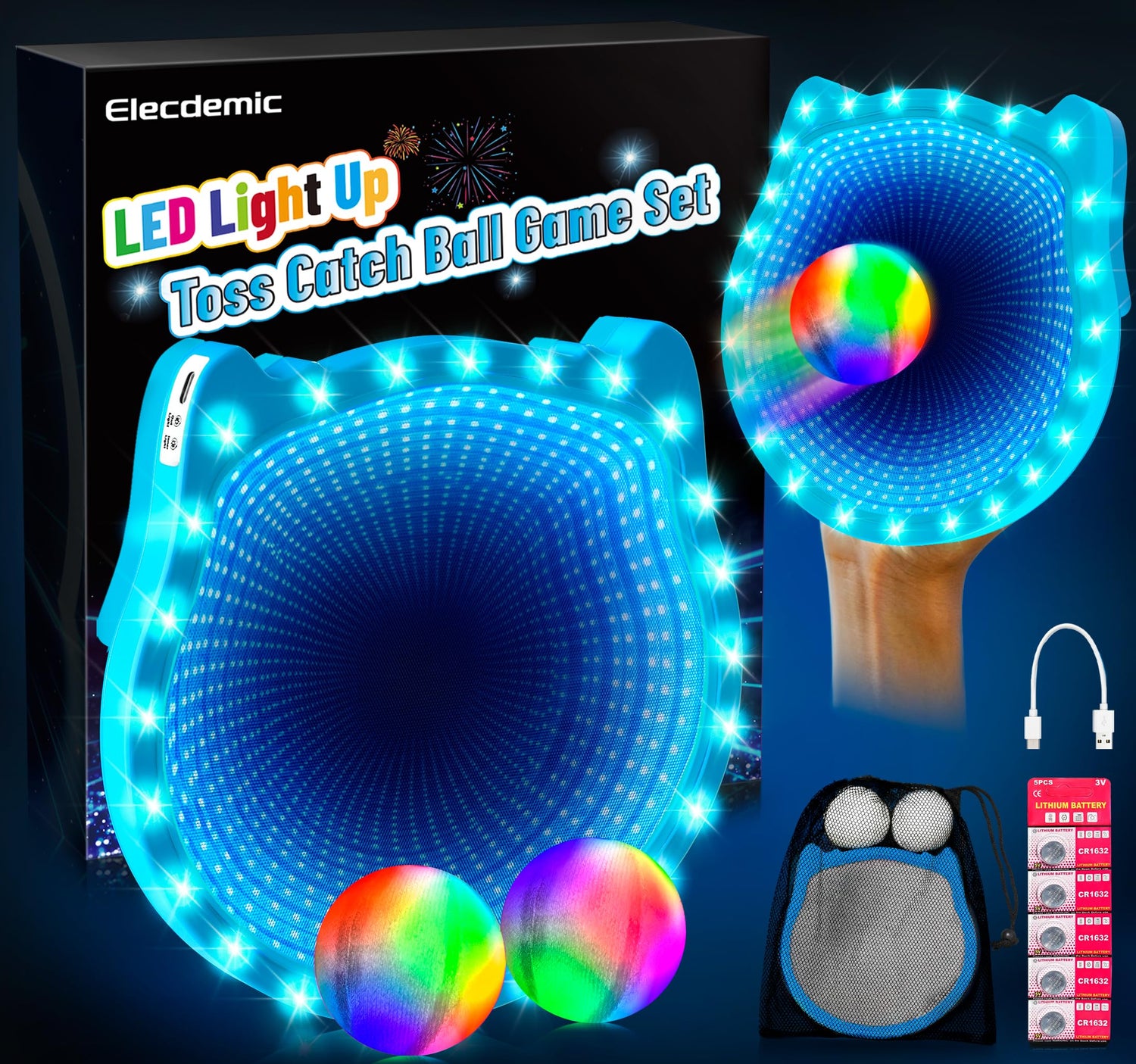 LED Toss & Catch Ball Game Set